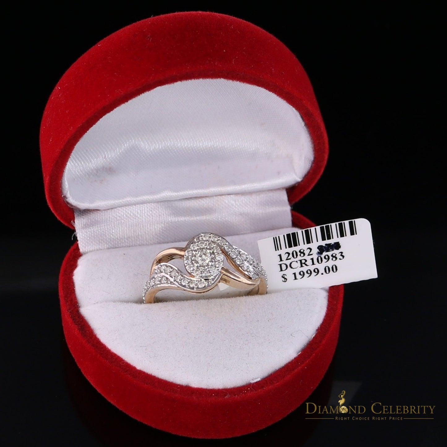 DiamondCelebritees Real 10kt Yellow Gold with 0.40 CT Real Diamond CLUSTER Womens Ring size 6.5