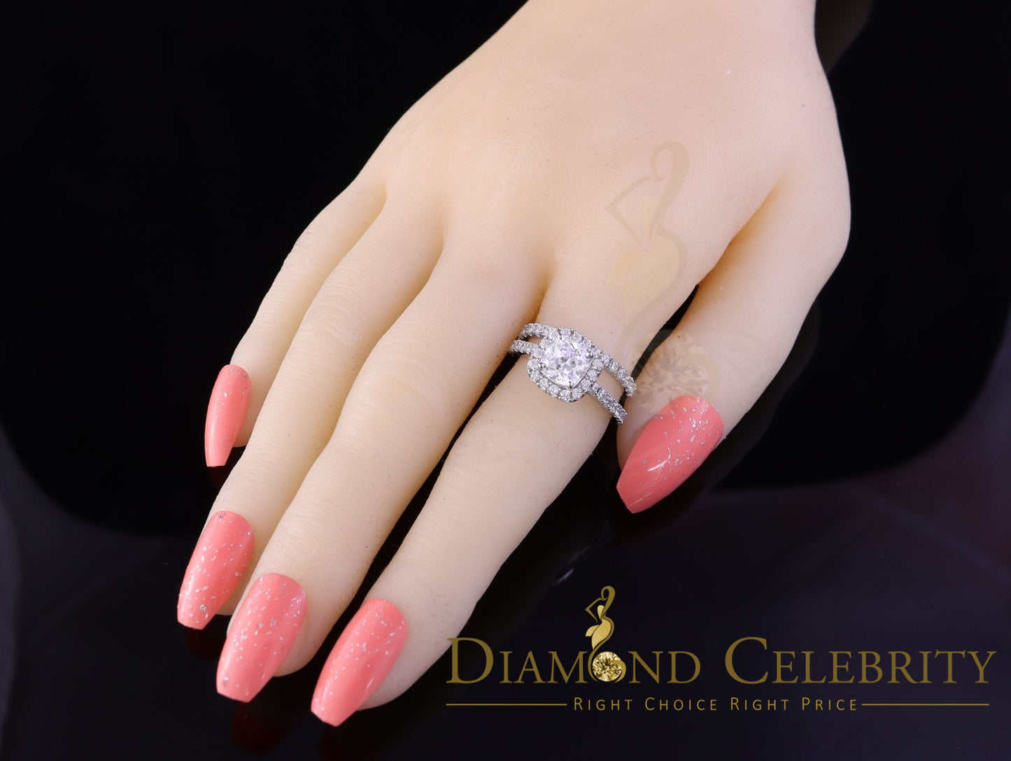 DiamondCelebritees 6.80ct White Cubic Zirconia 925 Sterling Silver Bridal Fashion Womens Ring SZ 7