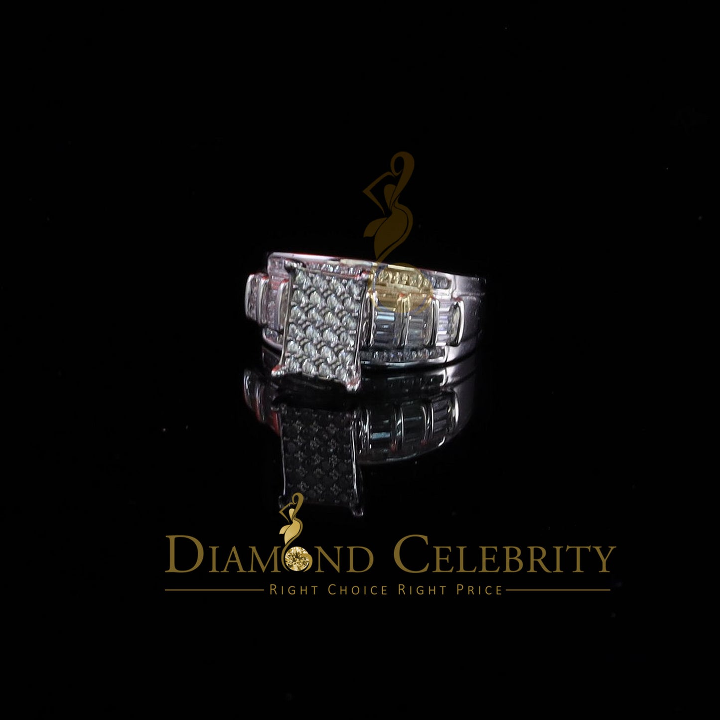 DiamondCelebritees 925 White Silver 1.31ct Cubic Zirconia Cinderella Engagement Womens Rings Size 8