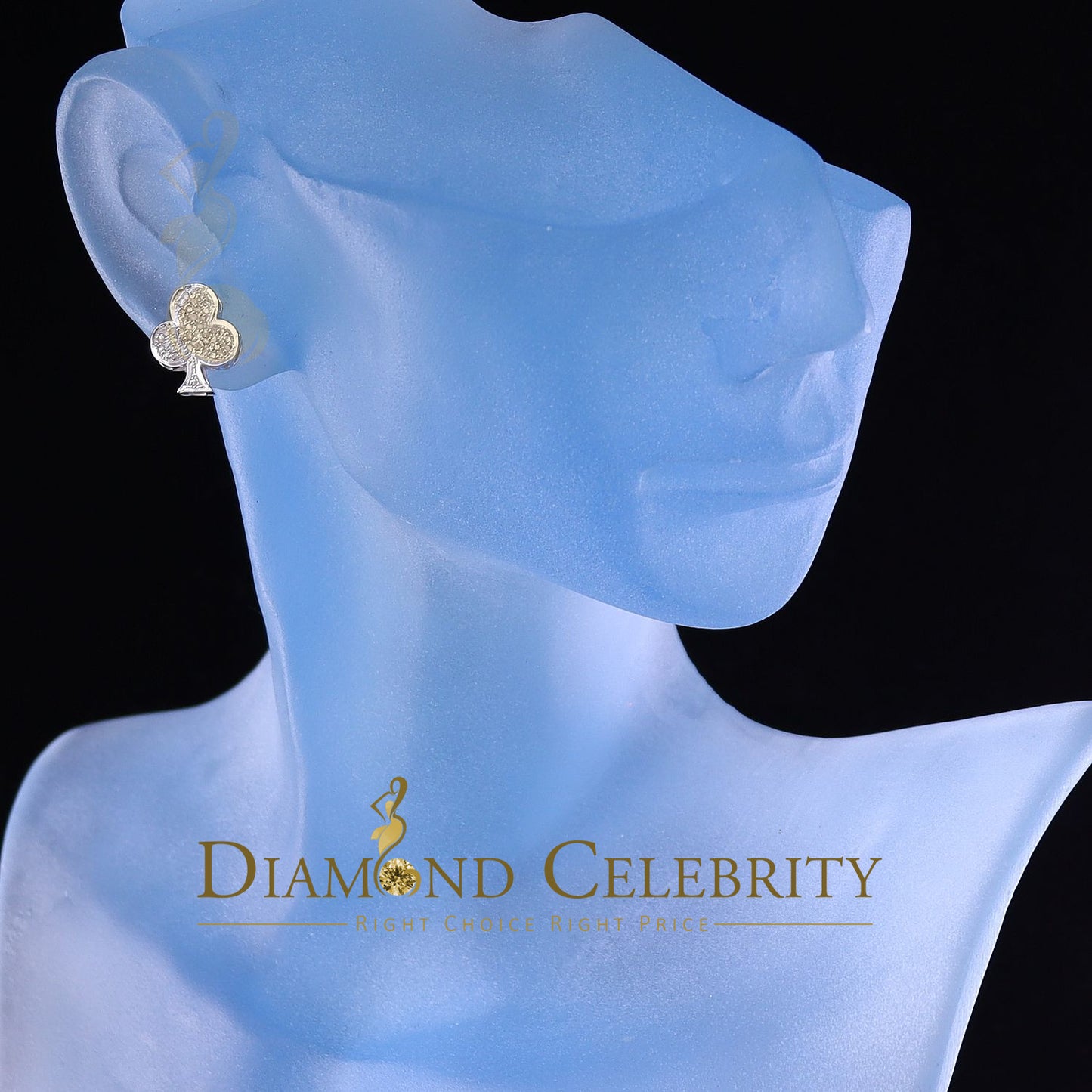 DiamondCelebritees 0.20ct Diamond 925 Sterling White Silver Women's & Men's Club Suit Earrings