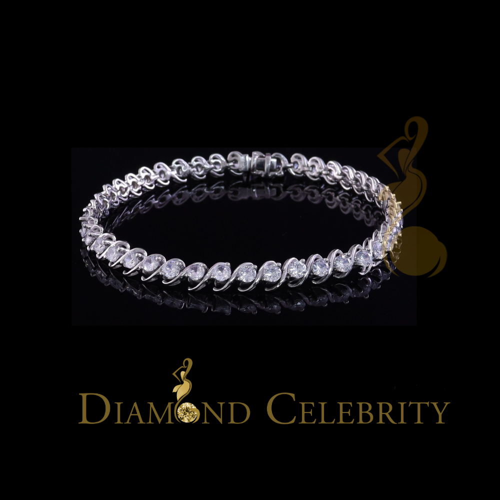 Diamondcelebritees 925 White Sterling Silver 8MM 0.80CT Cubic Zirconia Tennis Bracelet 9 Inch long