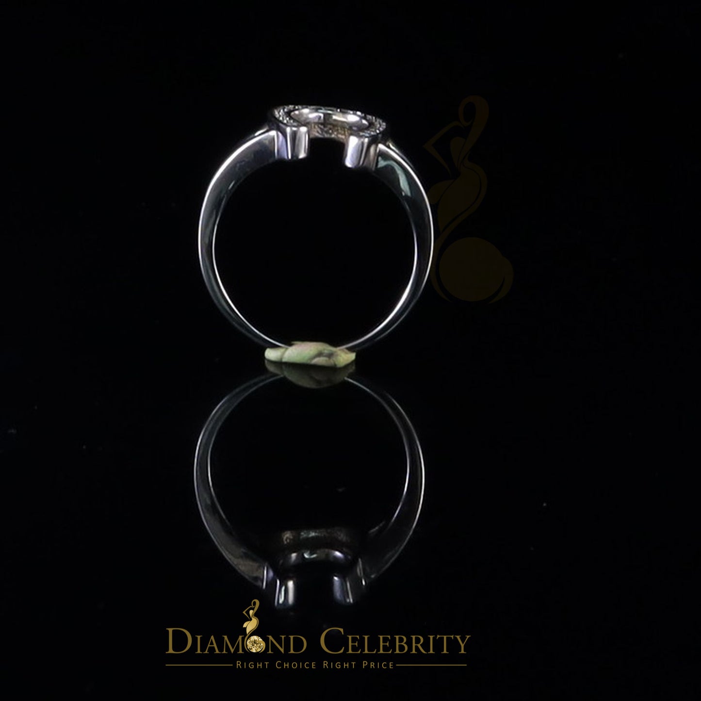 DiamondCelebritees Sterling 0.25ct Cubic Zirconia White Silver Horseshoe Womens / Men's Ring Size 8