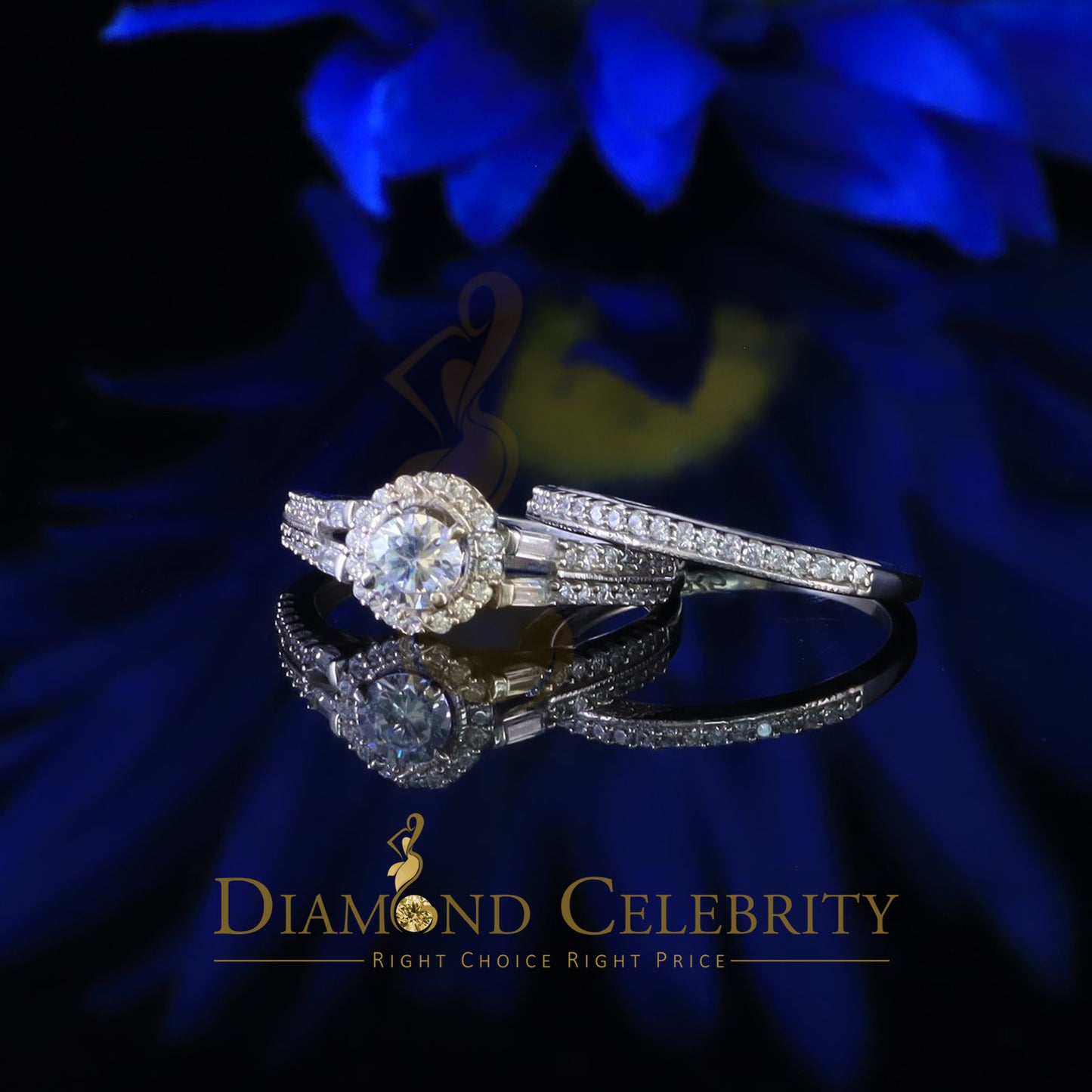 DiamondCelebritees 1.75ct Cubic Zirconia 925 White Silver Men;s/Womens Round Bridal Ring Size 7