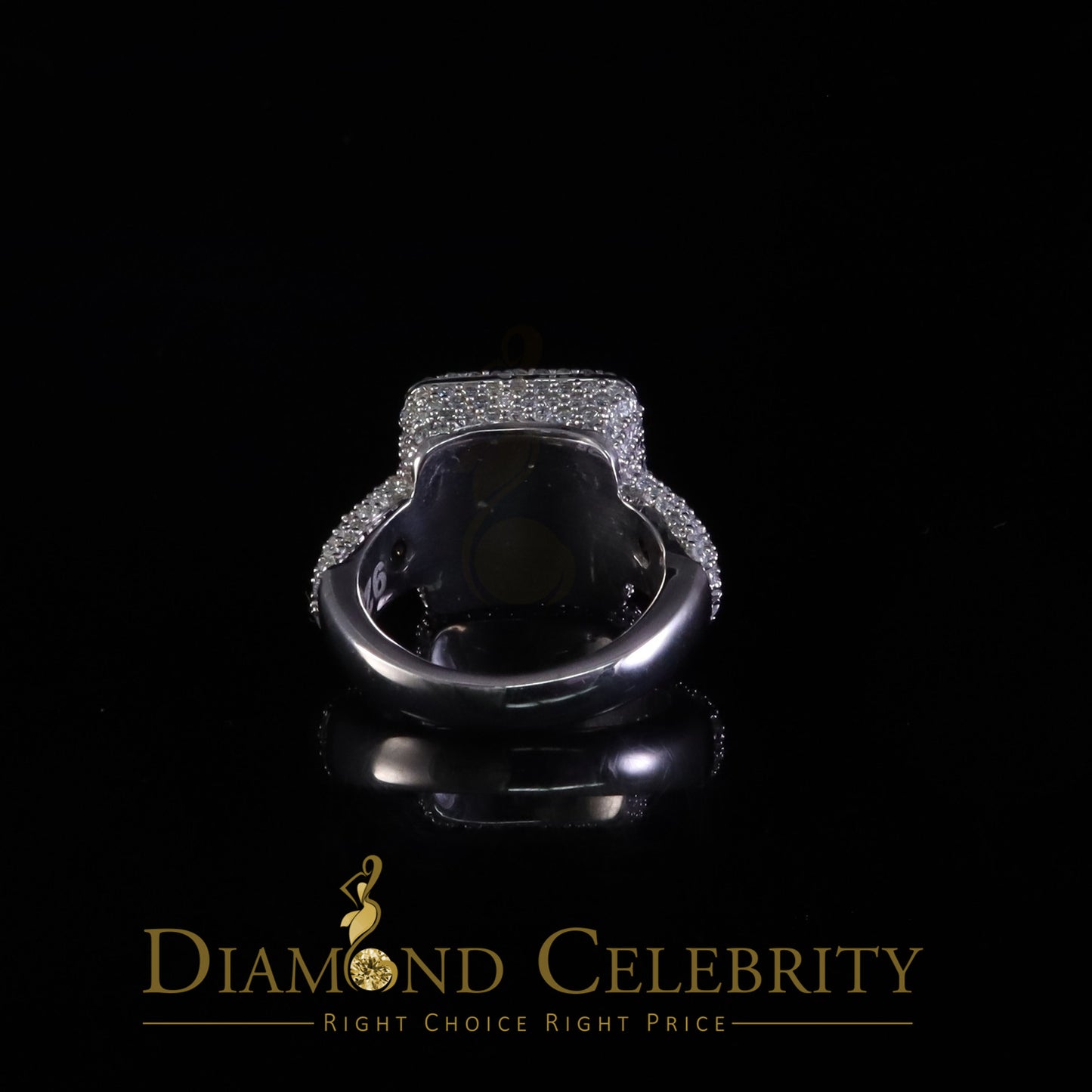 DiamondCelebritees Sterling 925 White Silver 4.50ct VVS D Baguette Moissanite Ring Size 10 Men's