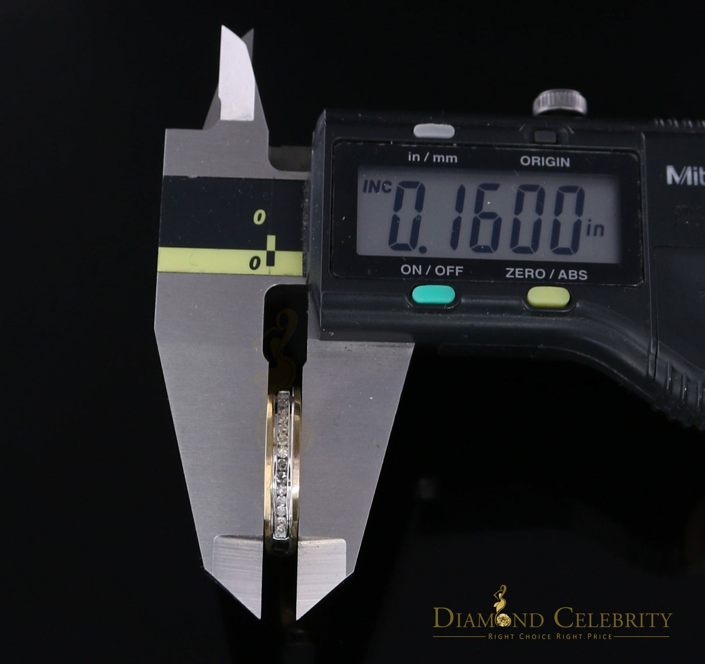 DiamondCelebritees Genuine 0.15CT Diamond Womens Round Band Ring Size 6.5 with 10K Real Yellow Gold