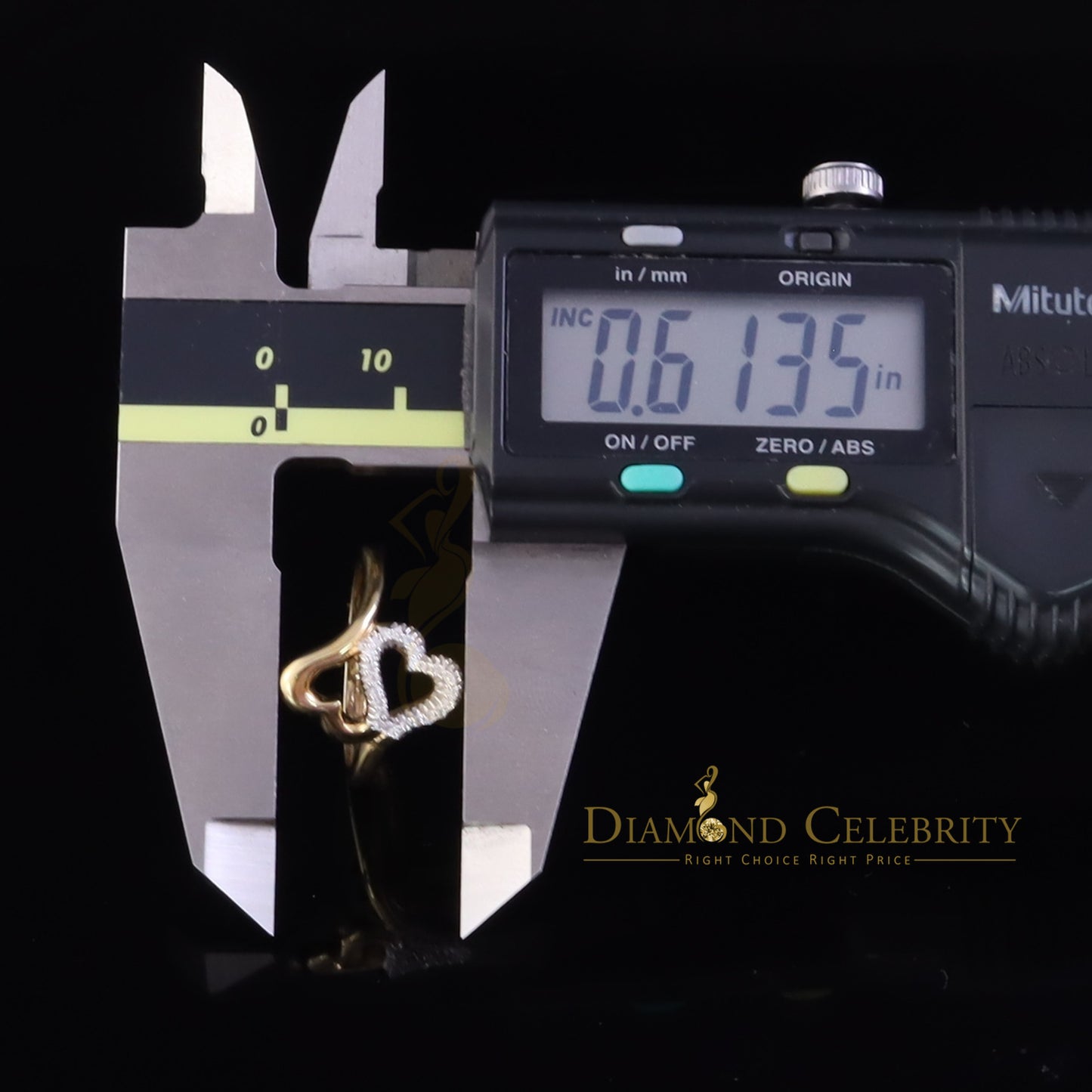 DiamondCelebritees 925 Sterling Yellow Silver 0.22ct Cubic Zirconia Promise Heart Women's Ring SZ 7