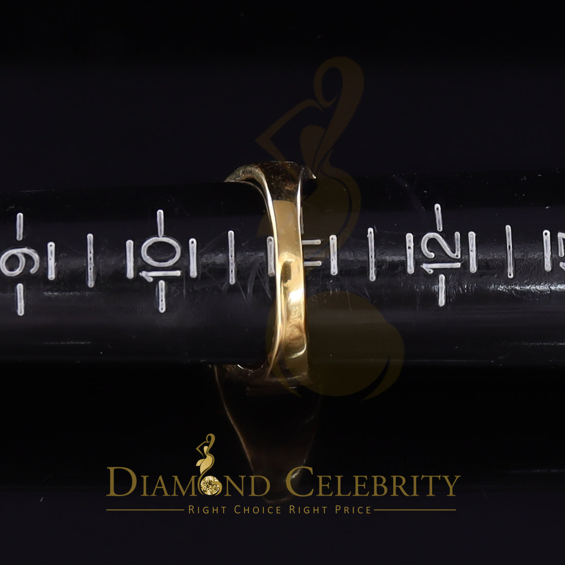 DiamondCelebritees 0.66 CT Real Diamond Men's 925 Sterling SilverYellow Ring Size 11 Square Shape