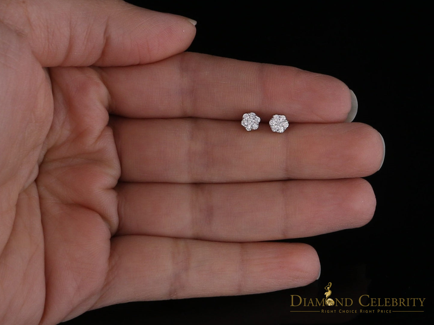 DiamondCelebritees 925 White Silver Sterling Hip Hop 1.14ct Cubic Zirconia Floral Women's Earrings