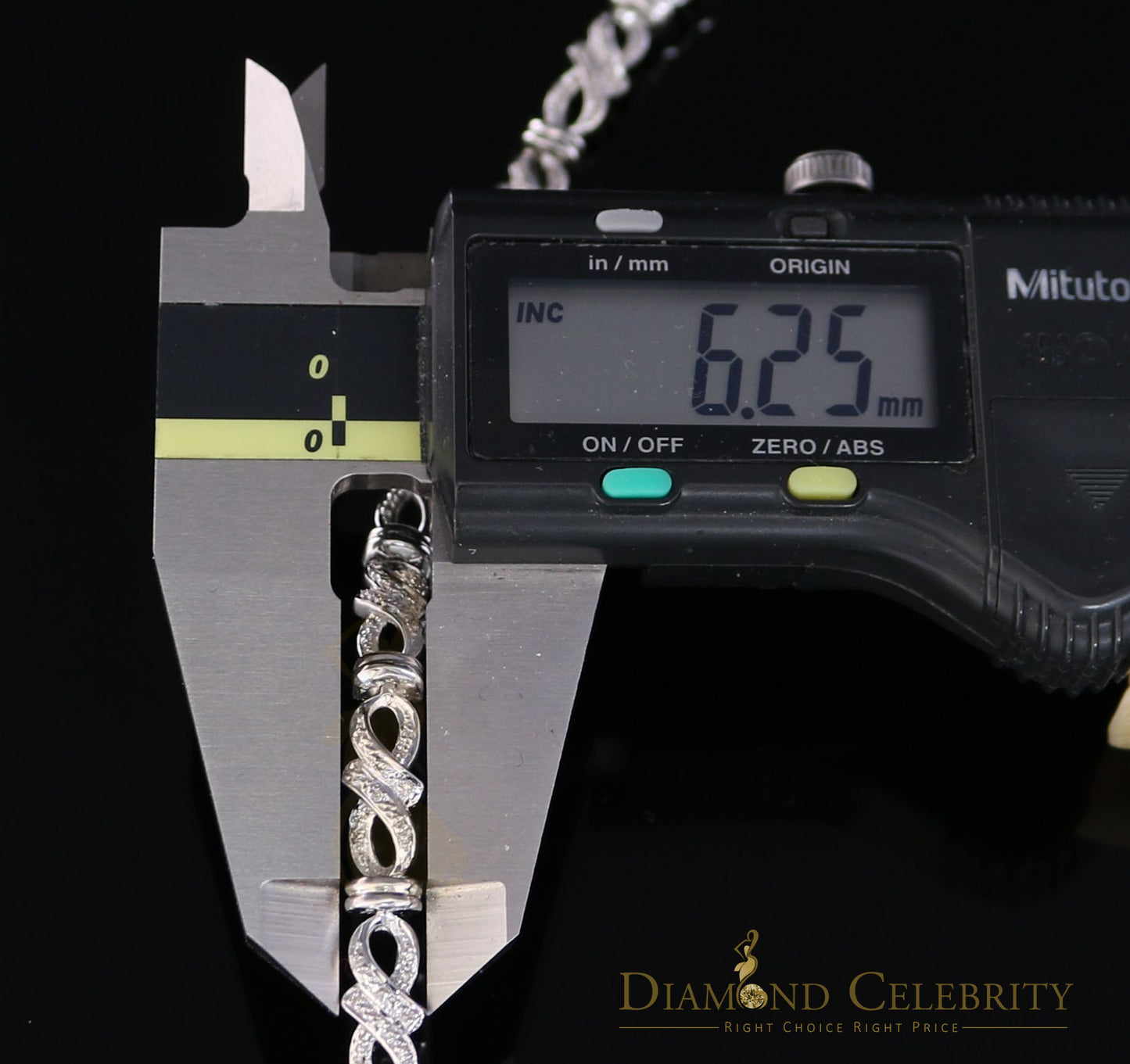 Diamondcelebritees 925 Sterling Silver White Bracelete Size 7 Inch with 0.22CT Genuine Diamonds