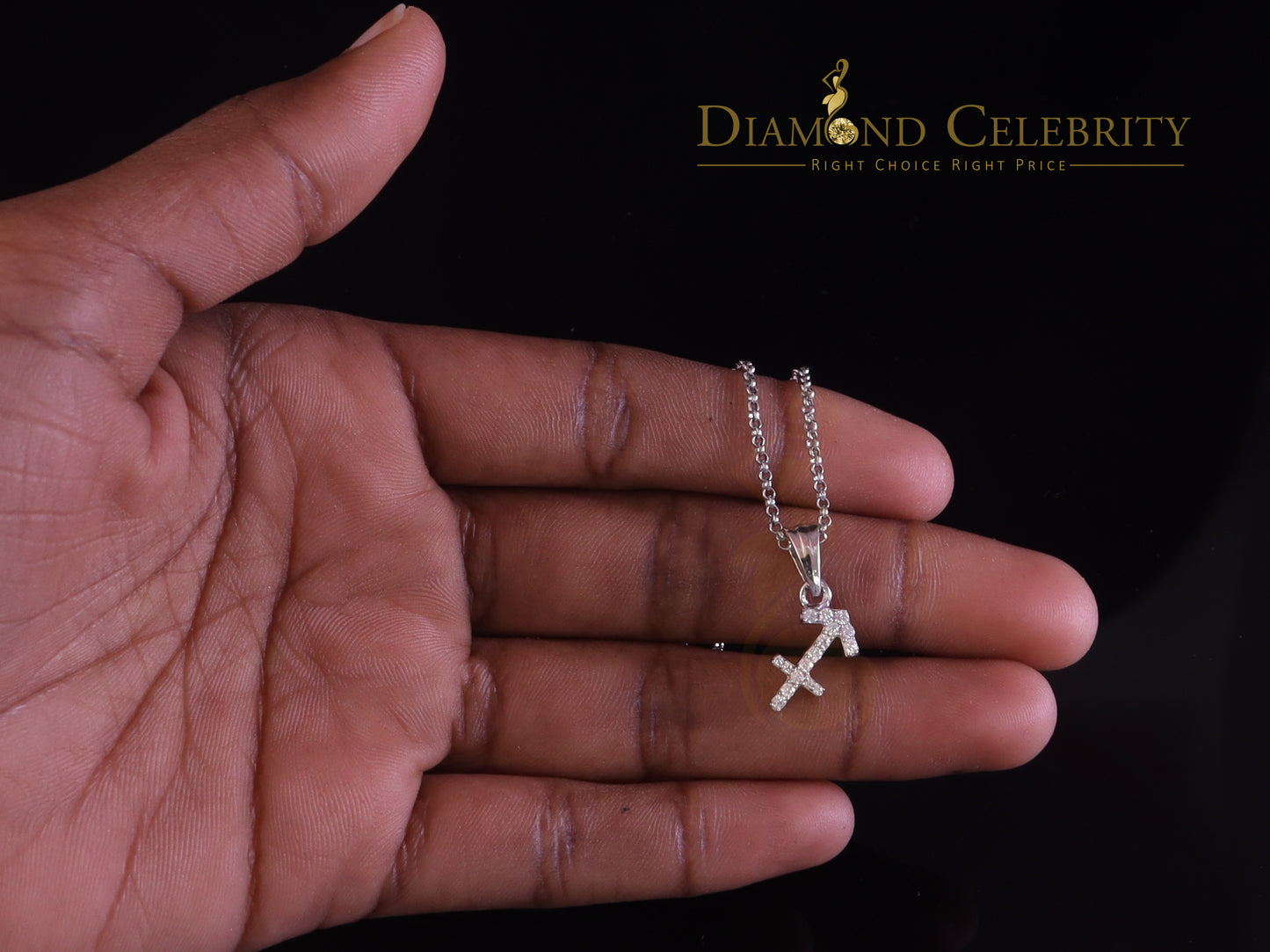 DiamondCelebritees 0.34ct Cubic Zirconia White Silver SAGITTARIUS-DECEMBER Pendant Men's & Women's