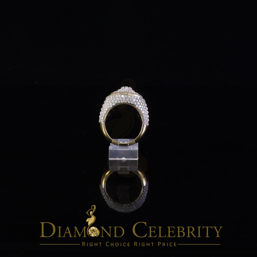 DiamondCelebritees Yellow 925 Silver 6.00ct VVS 'D' Moissanite Stone Round Rings Size 10 Men's