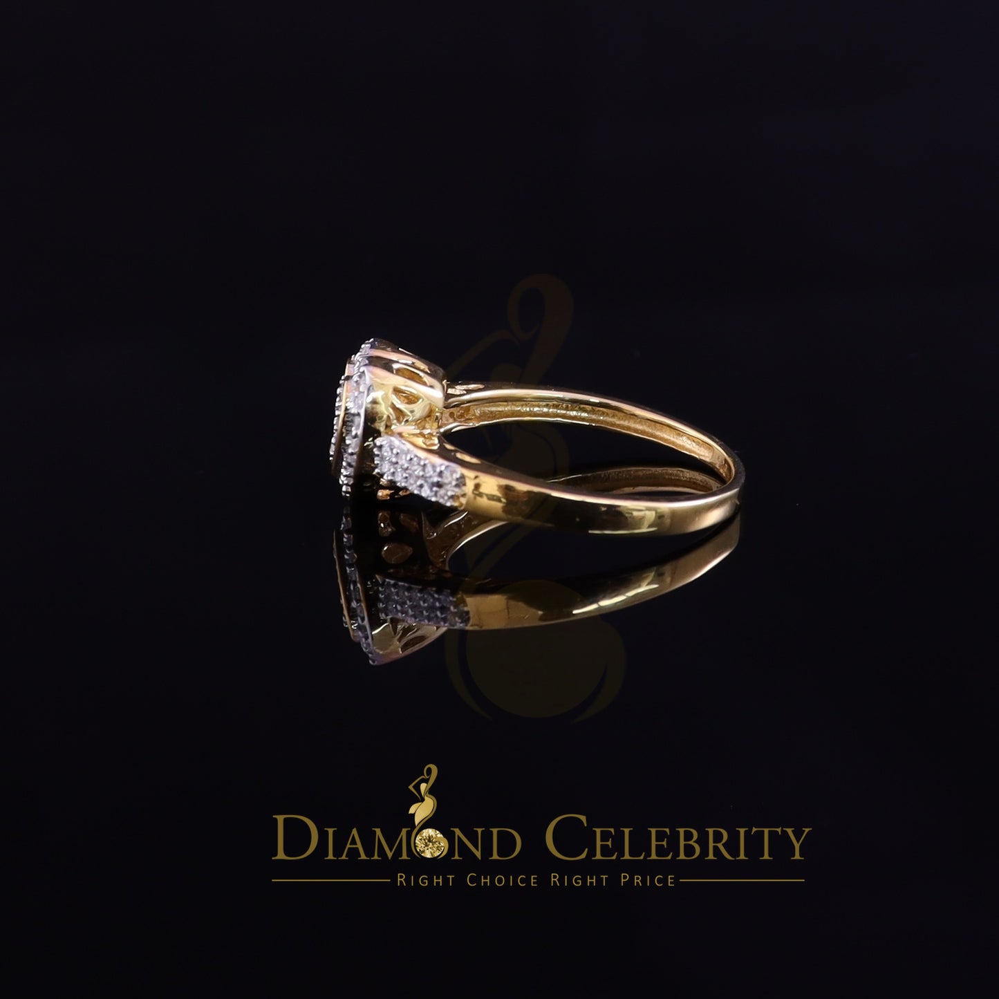 DiamondCelebritees 925 Silver 0.59ct Shiny Cubic Zirconia Yellow Heart Engagement Womens Ring SZ 7