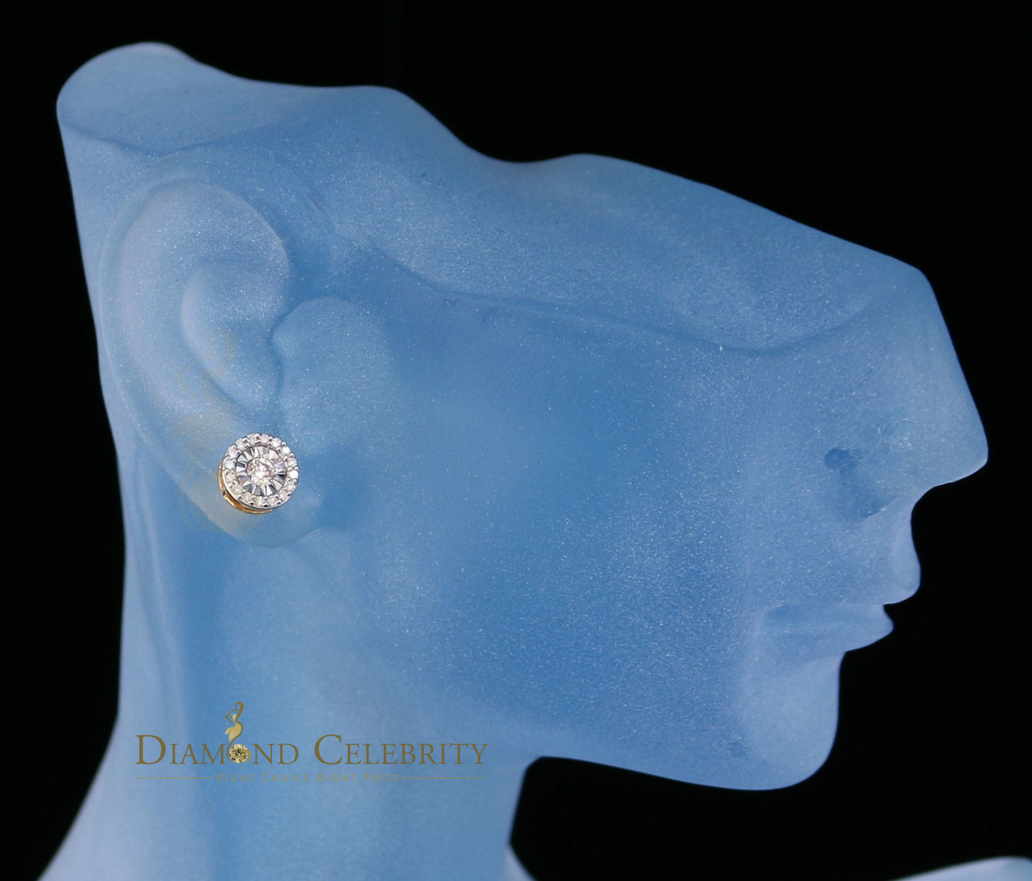 DiamondCelebritees10K Real Yellow Gold with 0.25CT Real Diamond Men's/Women's Stud Earring
