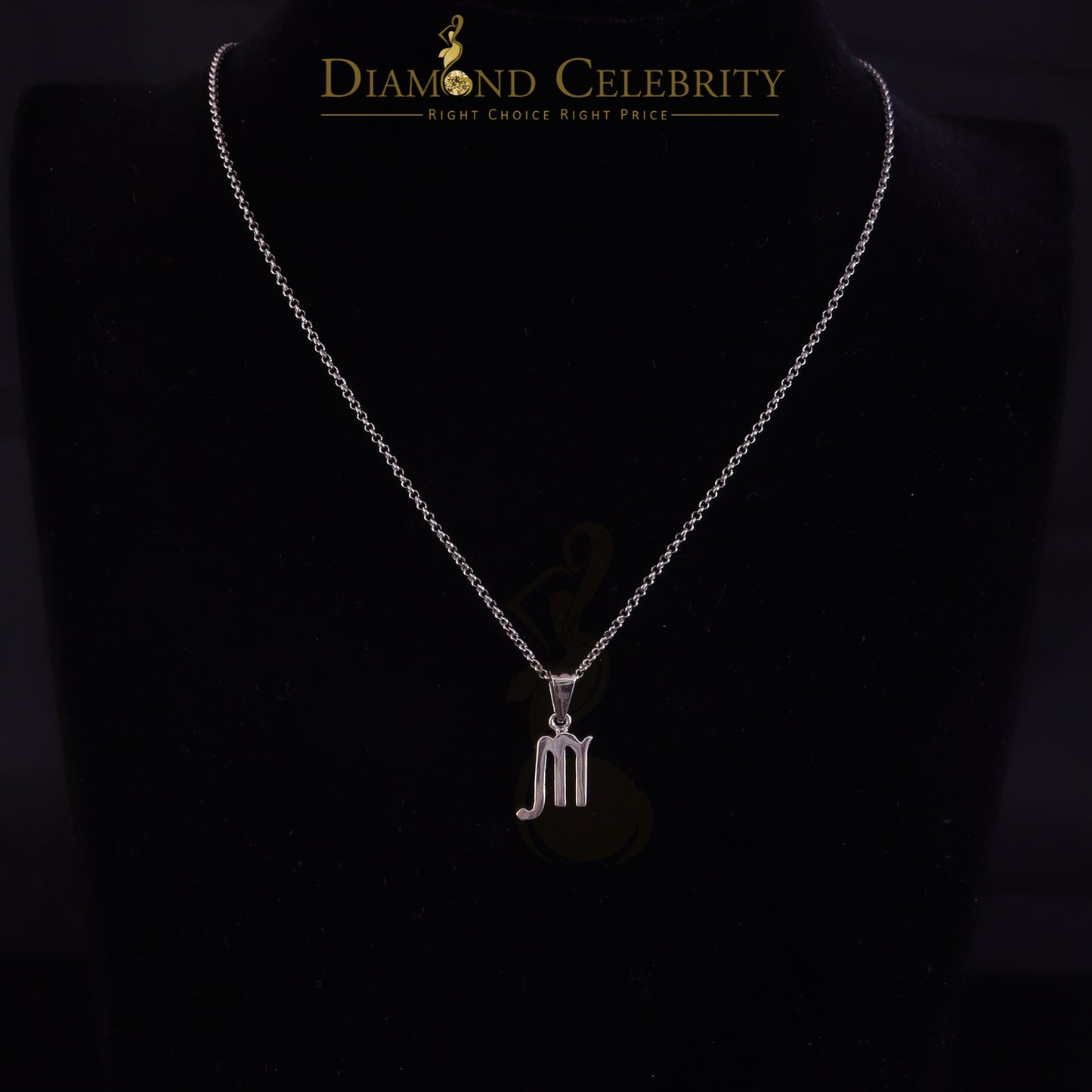 DiamondCelebritees 0.55ct Cubic Zirconia White Silver SCORPION NOVEMBER Month Pendant Men & Women