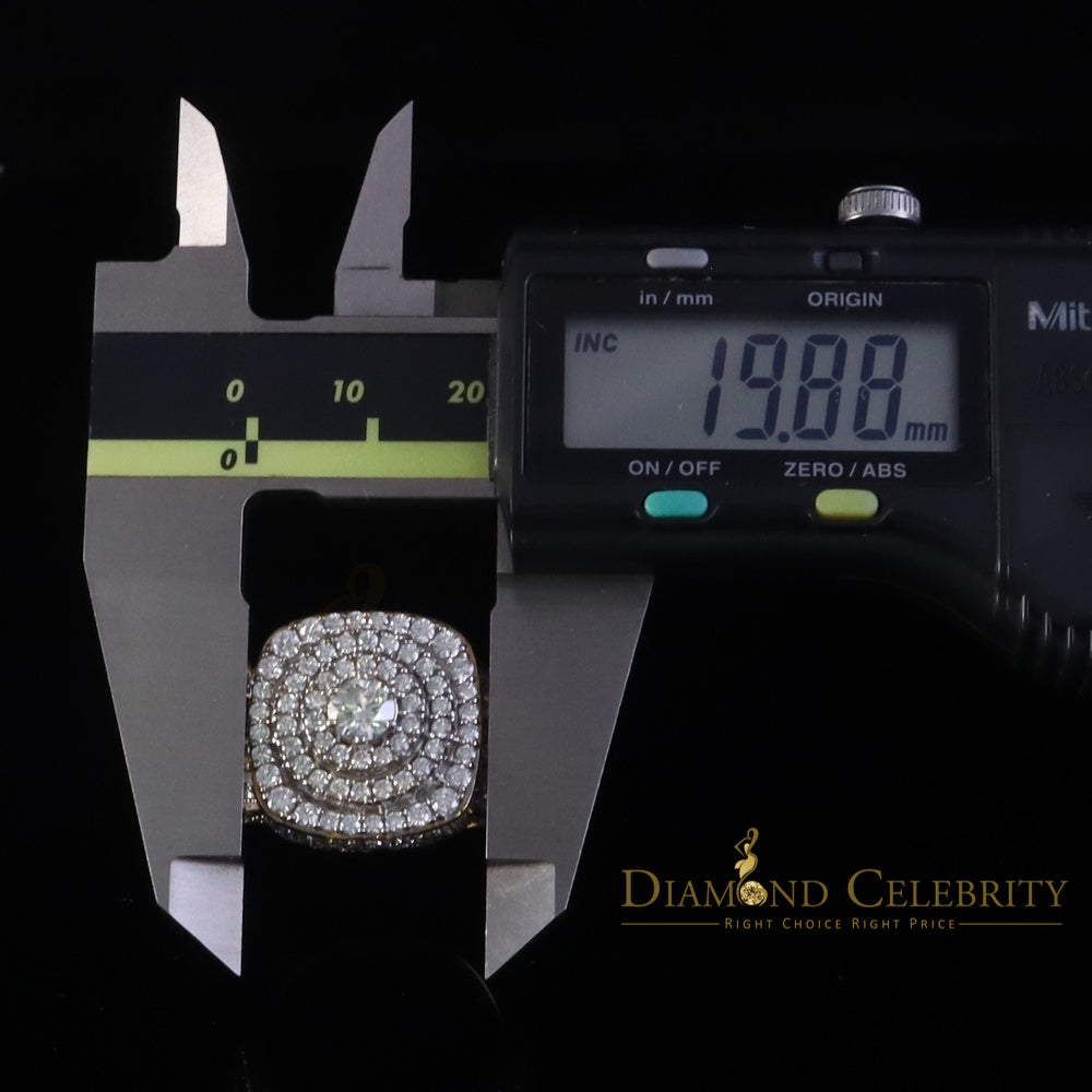 DiamondCelebritees Yellow Sterling Silver 6.50ct VVS 'D' Moissanite Round Men's Rings Size 10