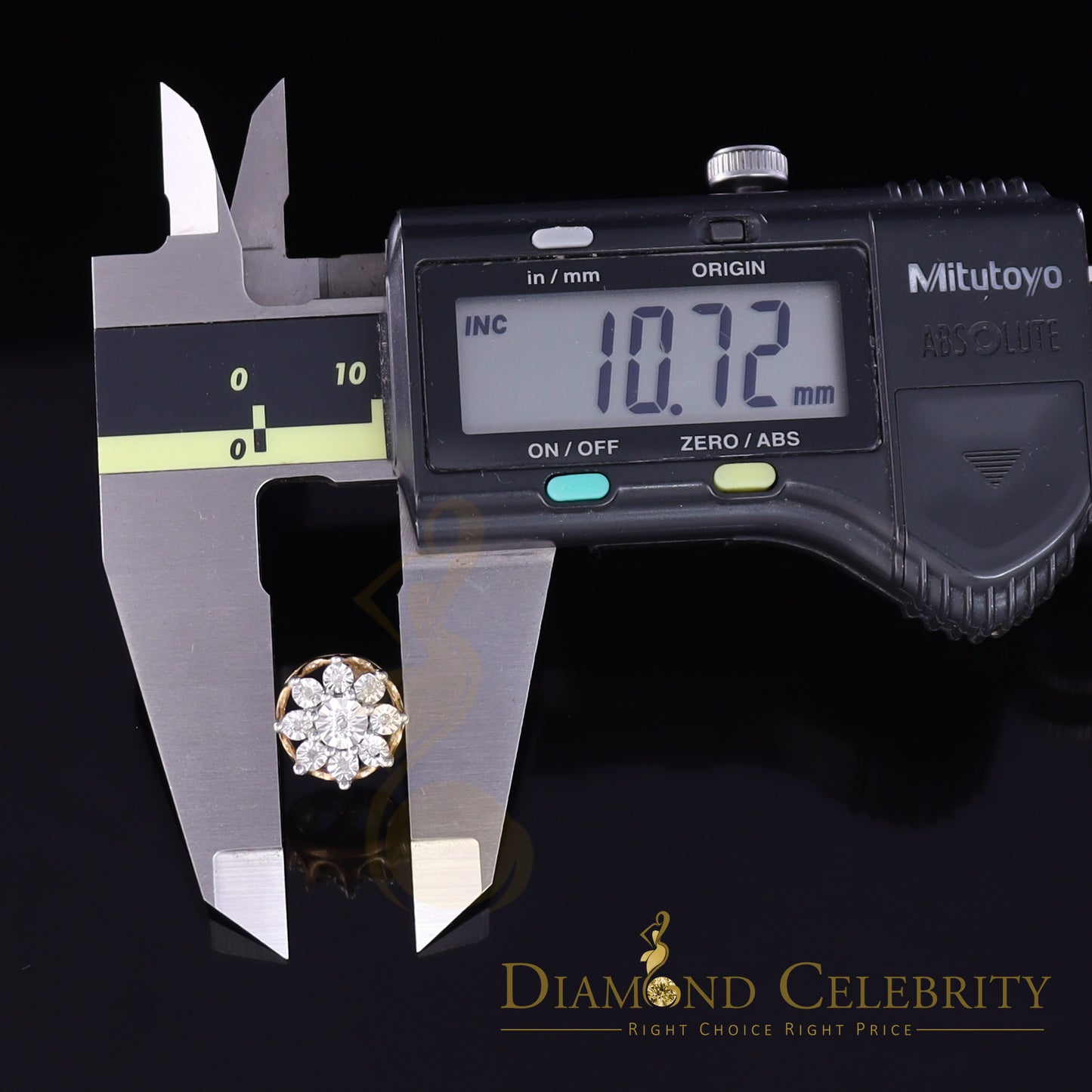 DiamondCelebritees Yellow 925 Sterling Silver 0.10ct Diamond For Men's & Women's Floral Earrings