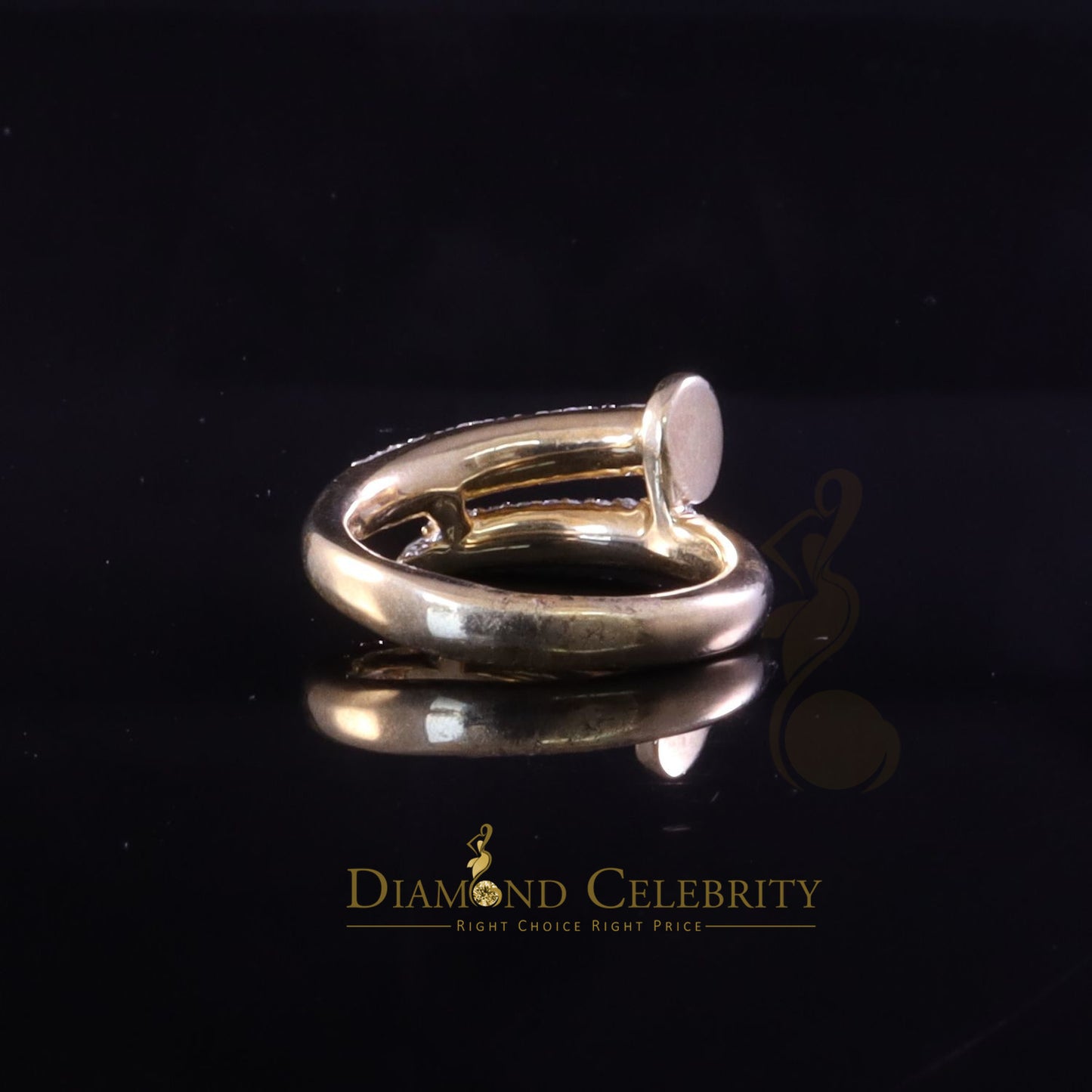DiamondCelebritees 0.70ct Cubic Zirconia Yellow Sterling Silver Men's/ Women Ring Engagement SZ 6.5