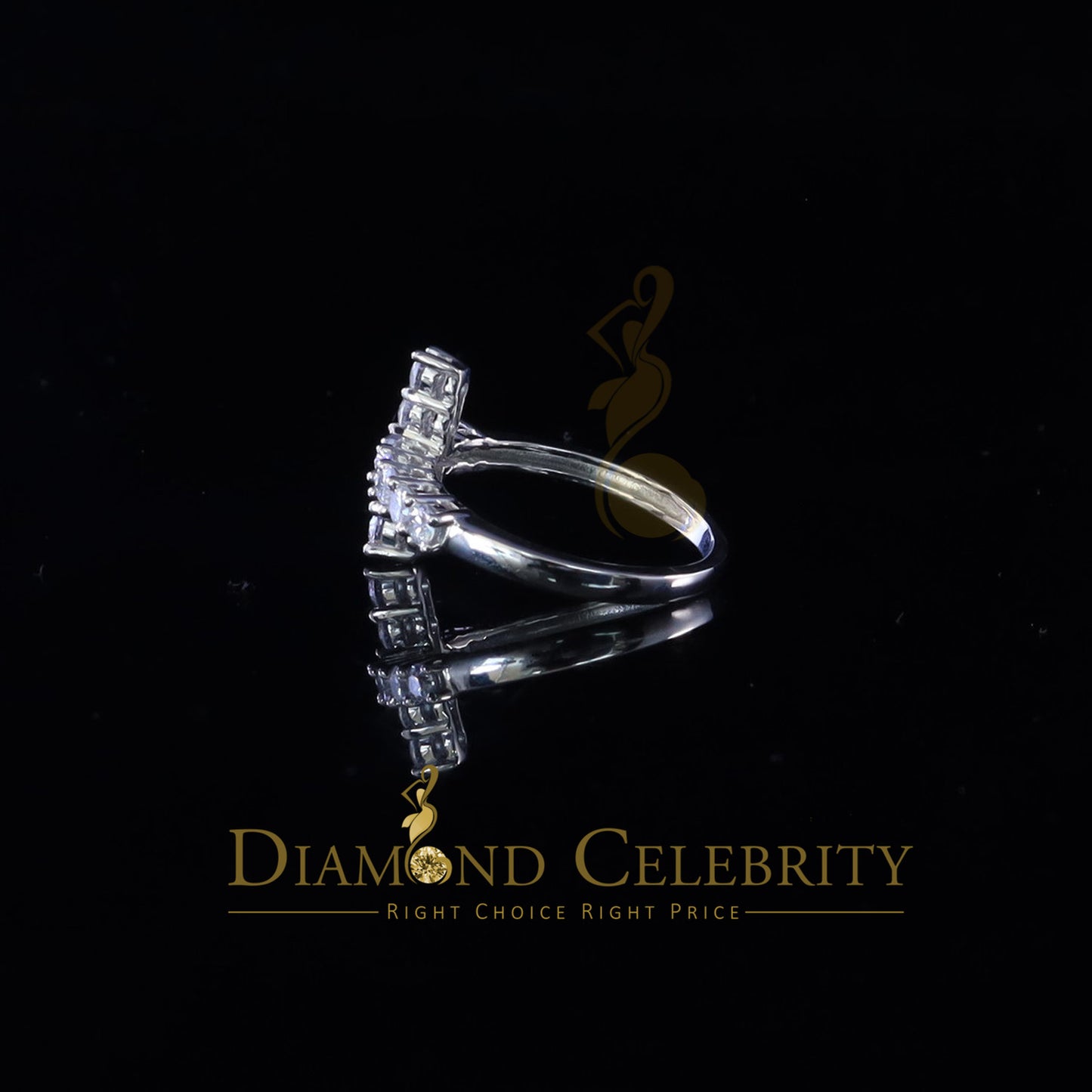 DiamondCelebritees 1.50ct Cubic Zirconia 925 Sterling White Silver Cross Womens Fashion Ring Size 8