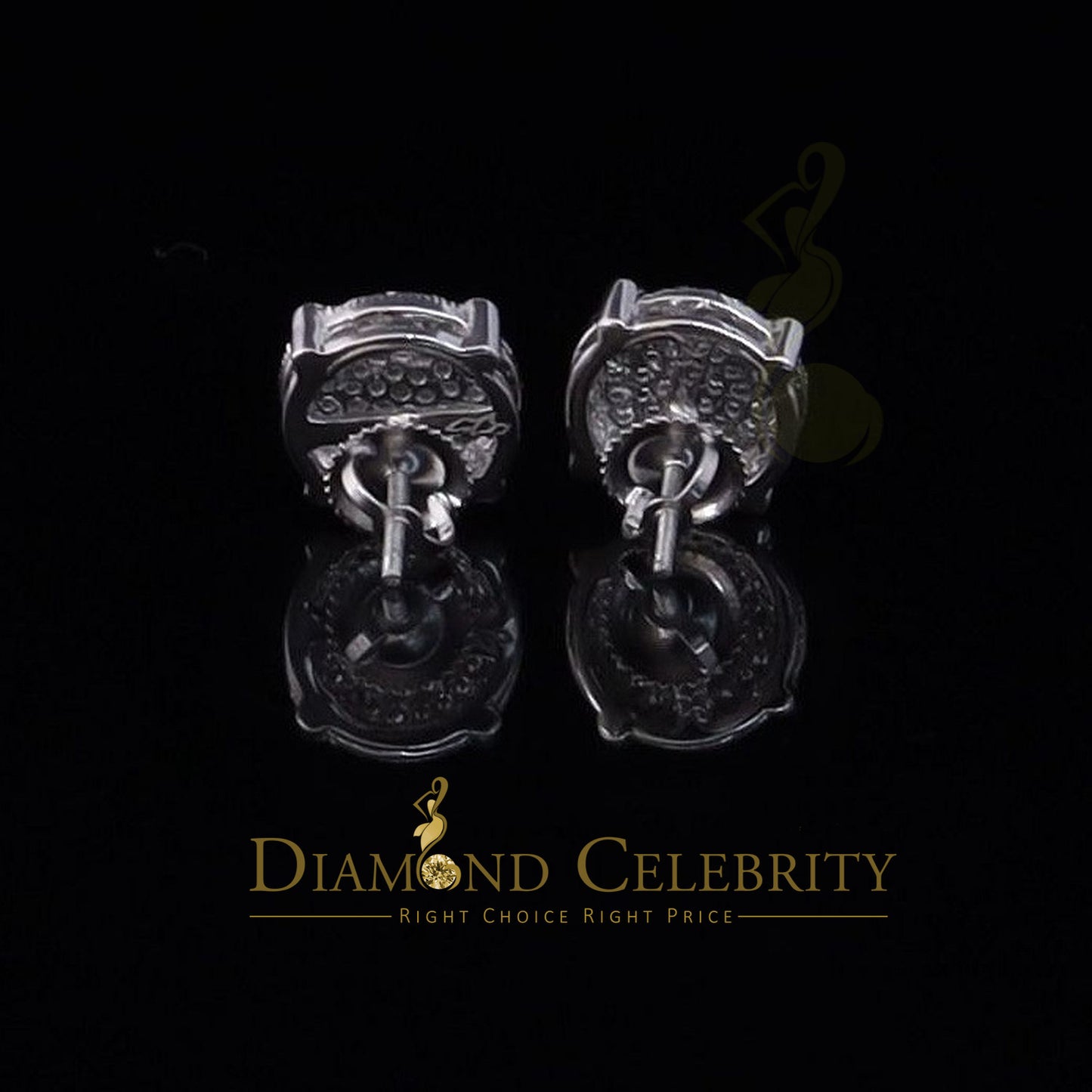 DiamondCelebritees 925 White Sterling Silver 1.06ct Cubic Zirconia Round Women's Stud Earrings