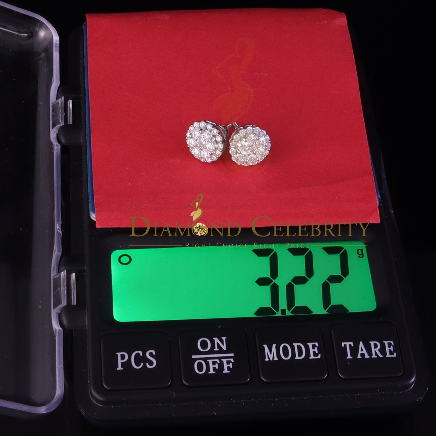 Diamondcelebritees Men's/Womens 925 Silver White 1.66ct VVS 'D' Moissanite Round Stud Earrings