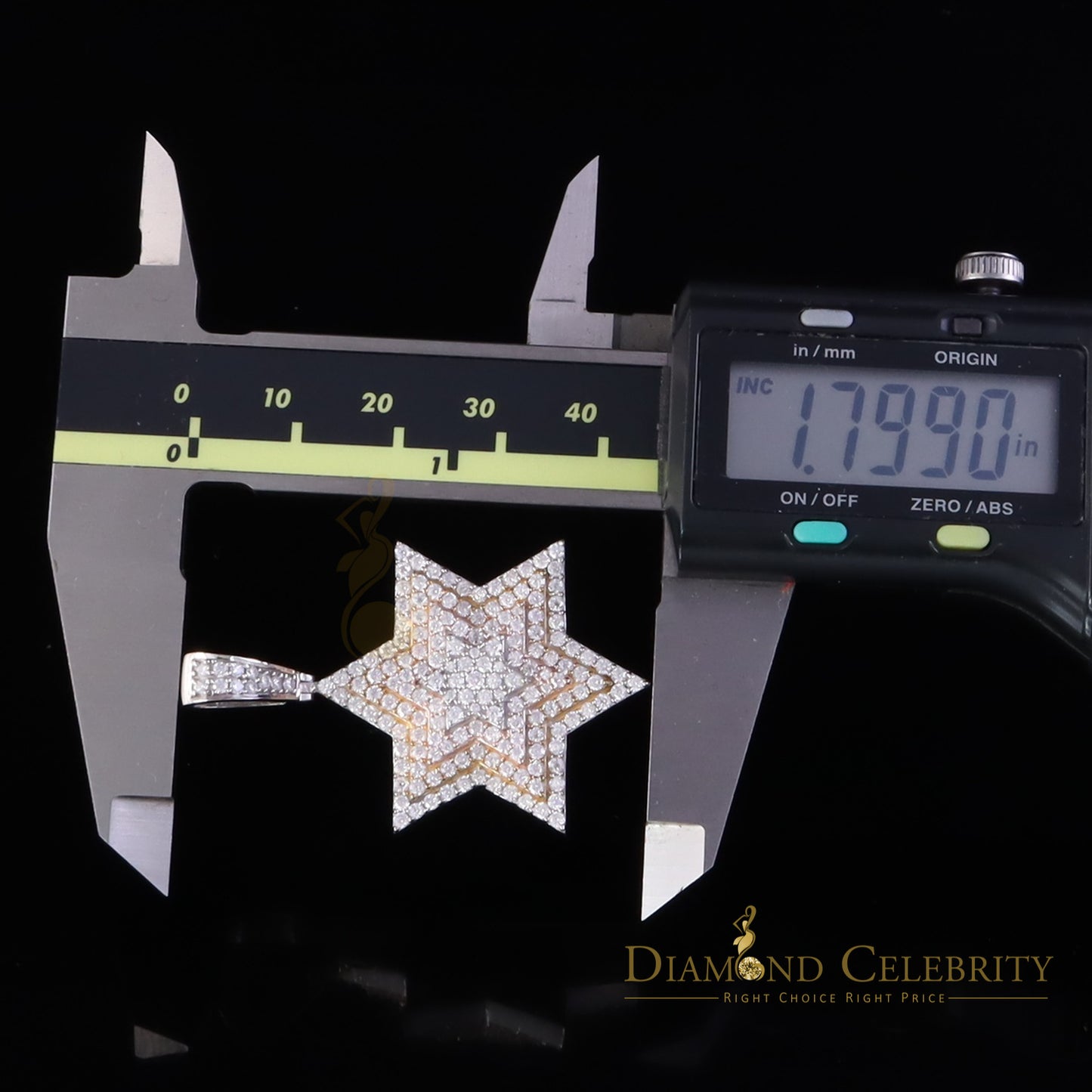 Diamondcelebritees 2.50ct VVS 'D' Moissanite Six Pointed David Star Silver White Pendant For Men's