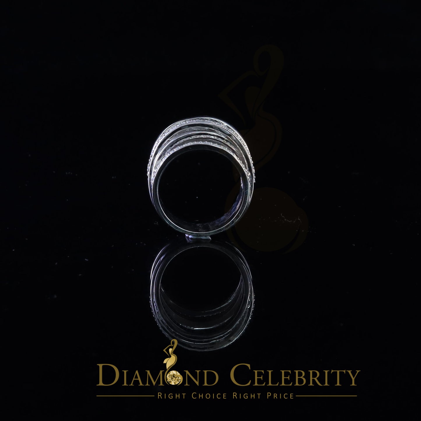 DiamondCelebritees 1.50ct Sterling Silver 925 White Cubic Zirconia Multi Round Ladie's Ring Size 9