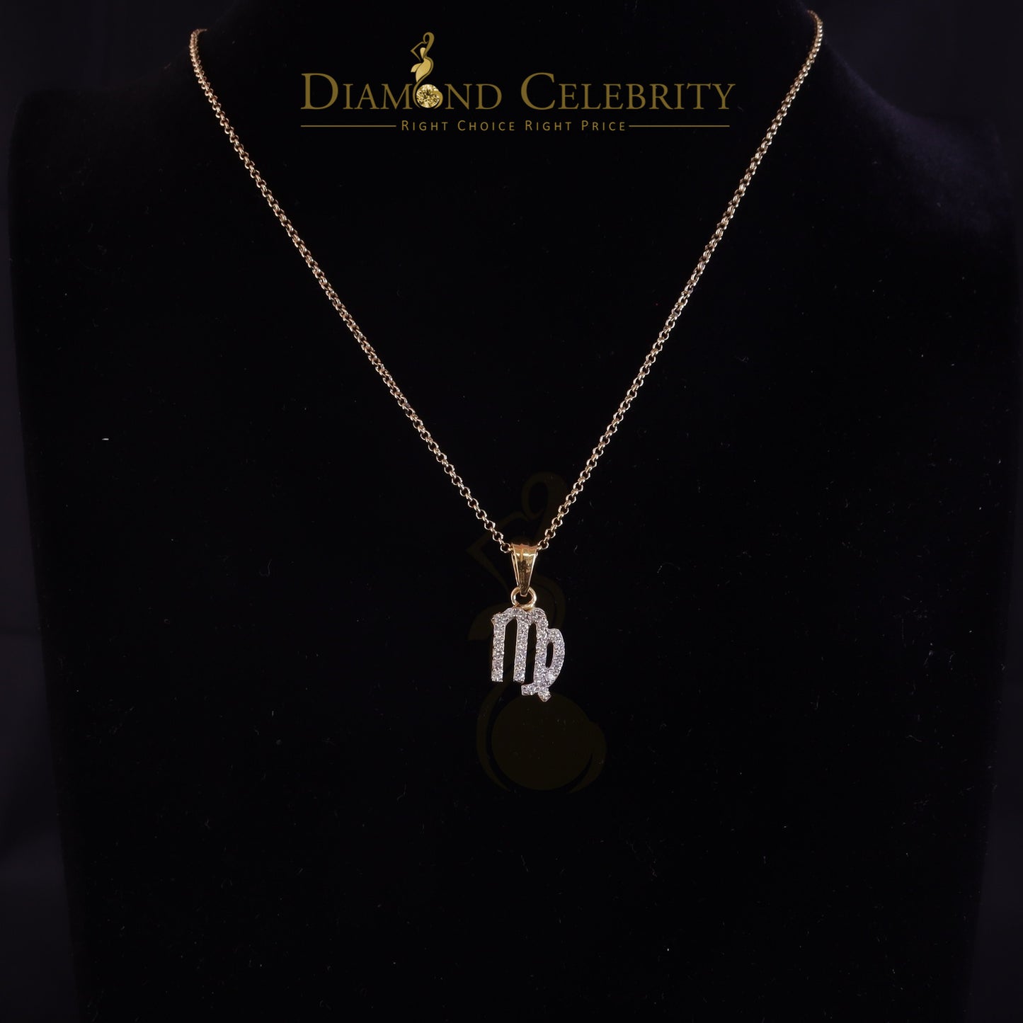 DiamondCelebritees 0.68ct Cubic Zirconia Silver Yellow VIRGO SEPTEMBER Month Pendant Men & Women
