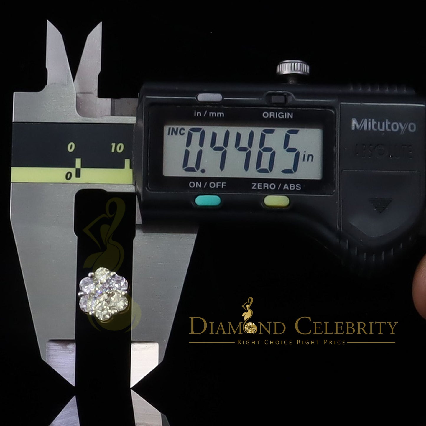 DiamondCelebritees 925 Yellow Silver Sterling 1.46ct Cubic Zirconia Hip Hop Floral Women's Earrings