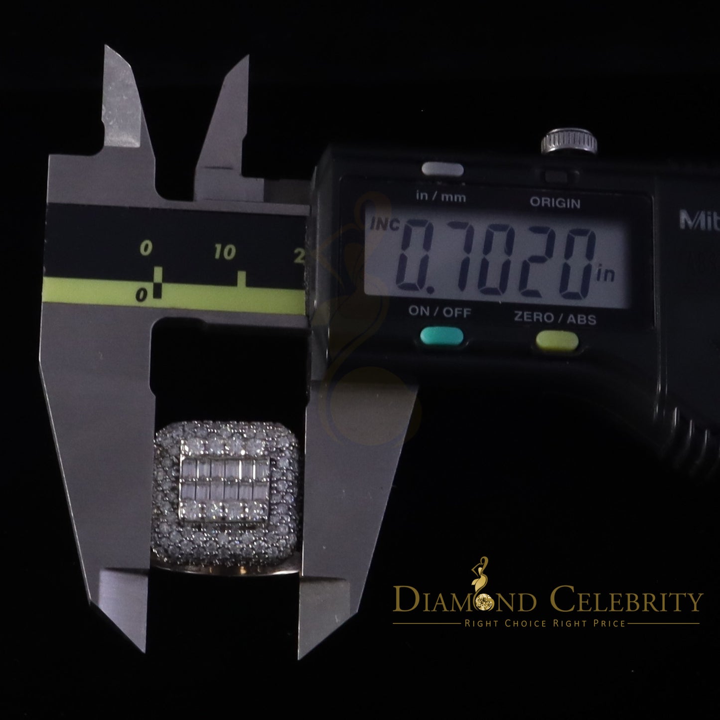 DiamondCelebritees Men's for 5.50ct VVS D Baguett Moissanite White Silver Square Pinky Ring Size 11