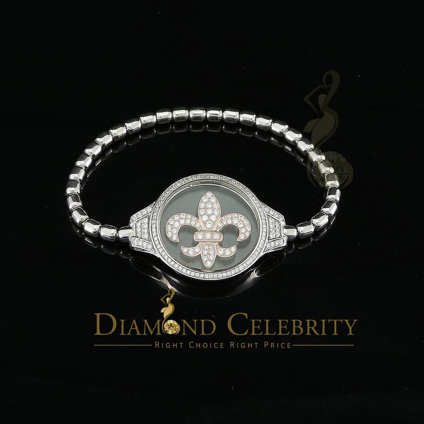 Diamondcelebritees Cubic Zirconia Size Long 7 inches 925 Sterling Silver White Dancing Bracelet