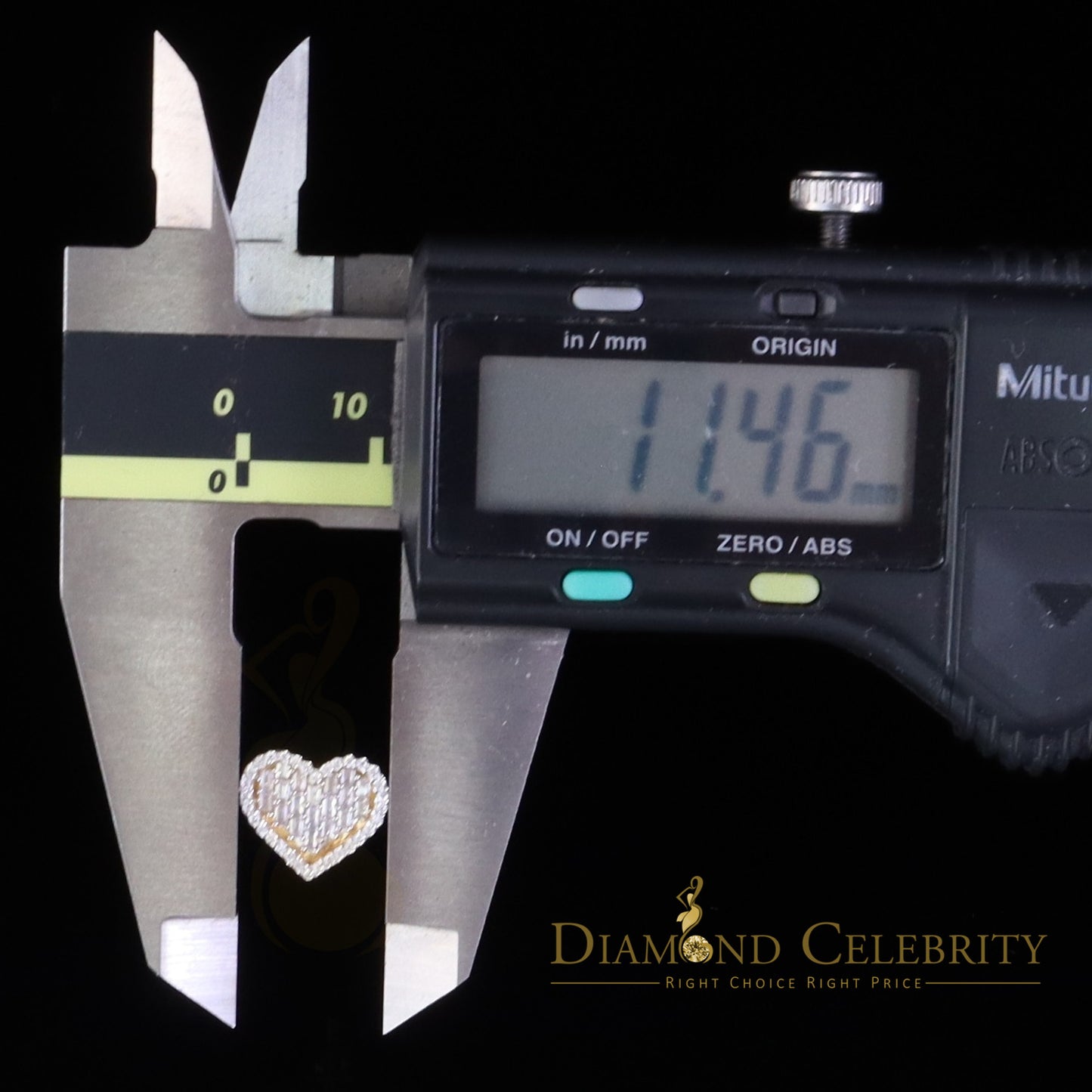 DiamondCelebritees 925 Yellow Silver 1.00ct VVS 'D' Moissanite Heart Stud Earring Men's/Womens