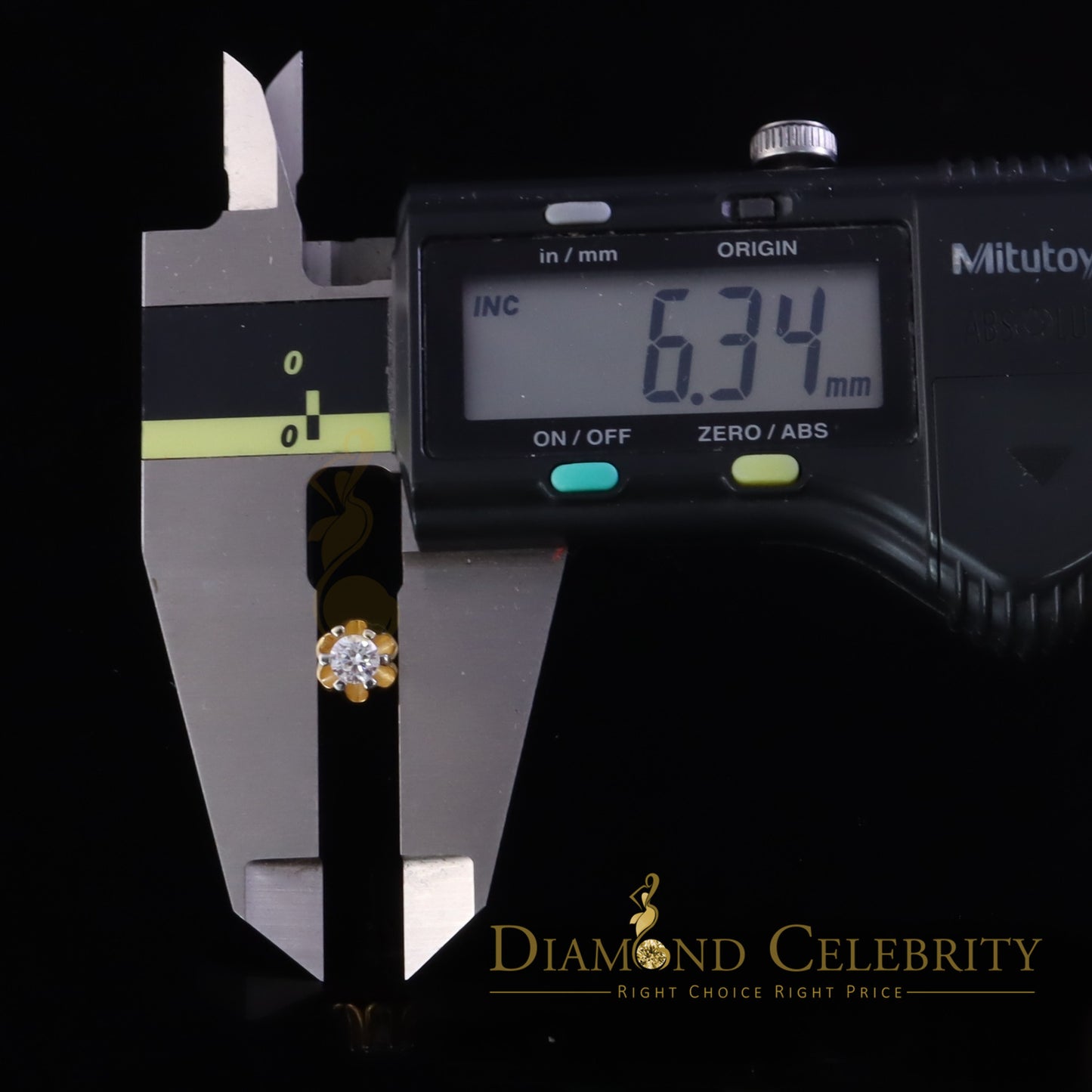 DiamondCelebritees 0.33ct VVS 'D' Moissanite Men's/Womens 925 Silver Yellow Buttercup Stud Earrings