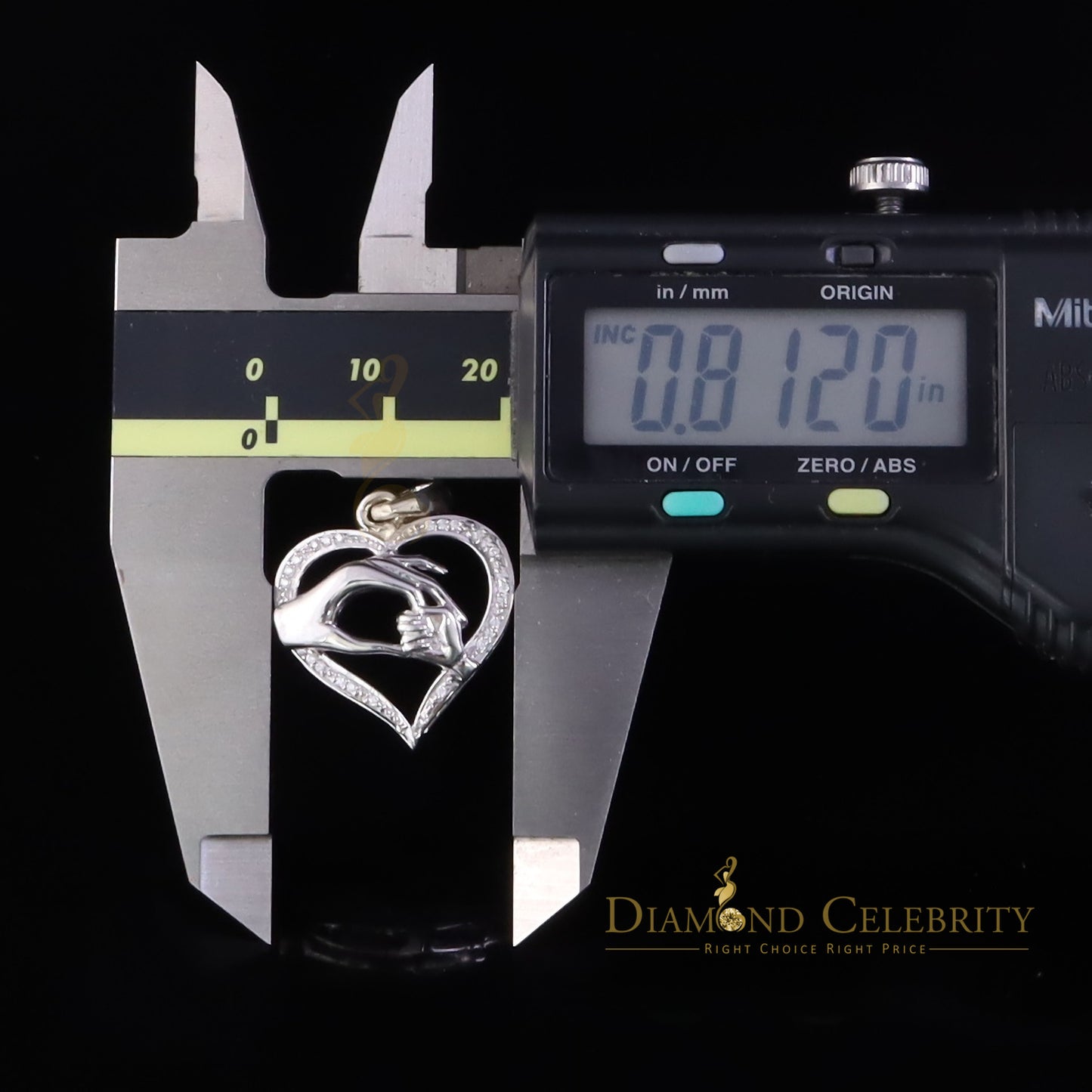 DiamondCelebritees White Silver 0.20ct Cubic Zirconia Heart MOTHER CARING Pendant for Mothers Day