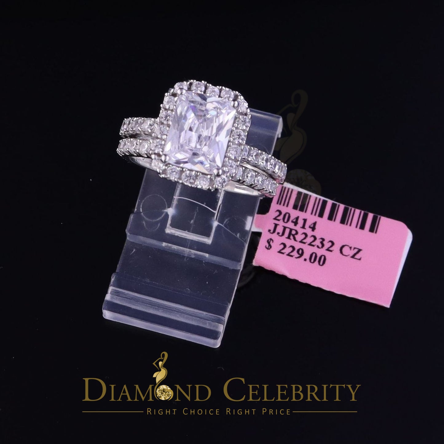 DiamondCelebritees 6.04ct White Cubic Zirconia 925SterlingSilver Bridal Fashion Womens Ring SZ 6.5