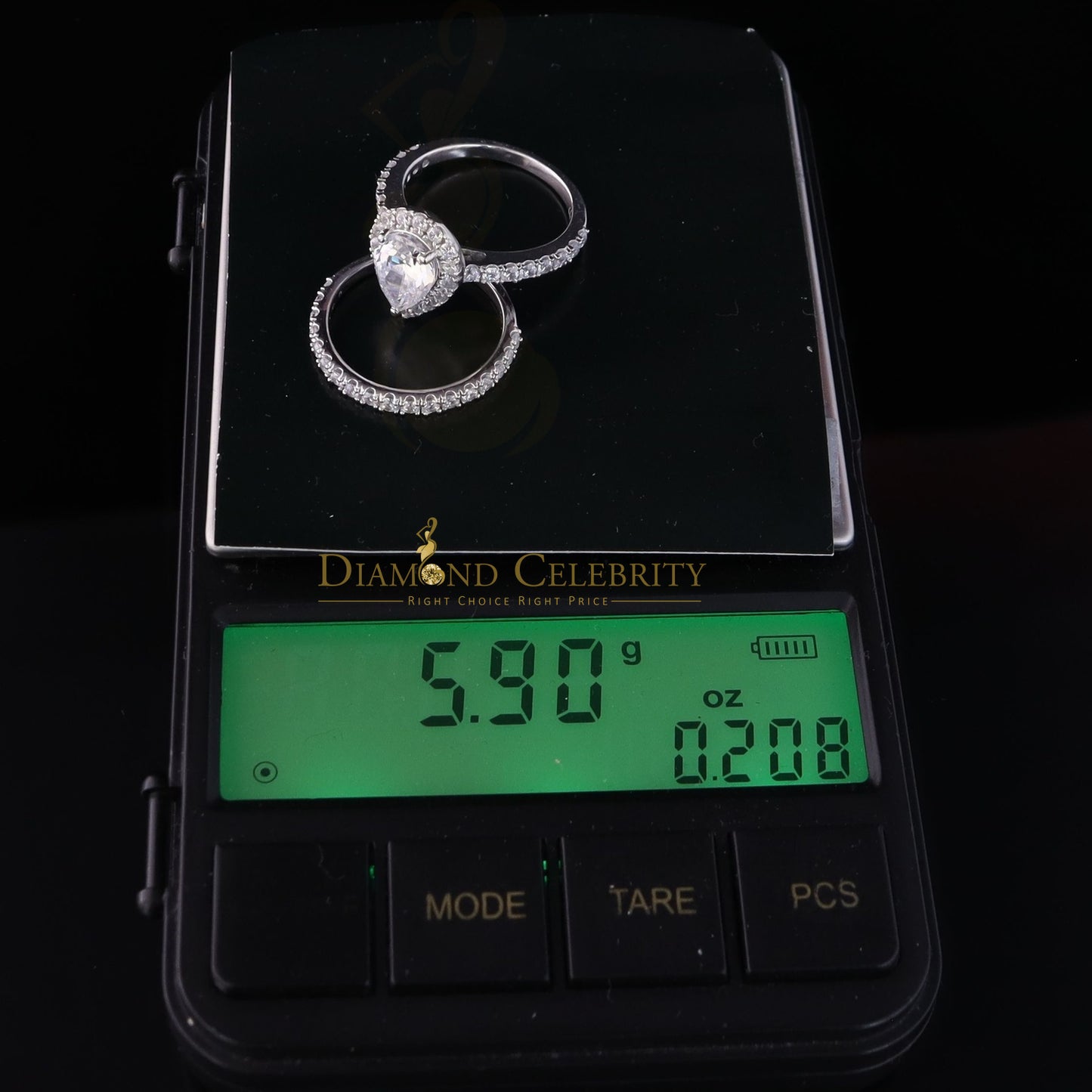 DiamondCelebritees 5.01ct White Cubic Zirconia 925 Sterling Silver Bridal Fashion Womens Ring SZ 7