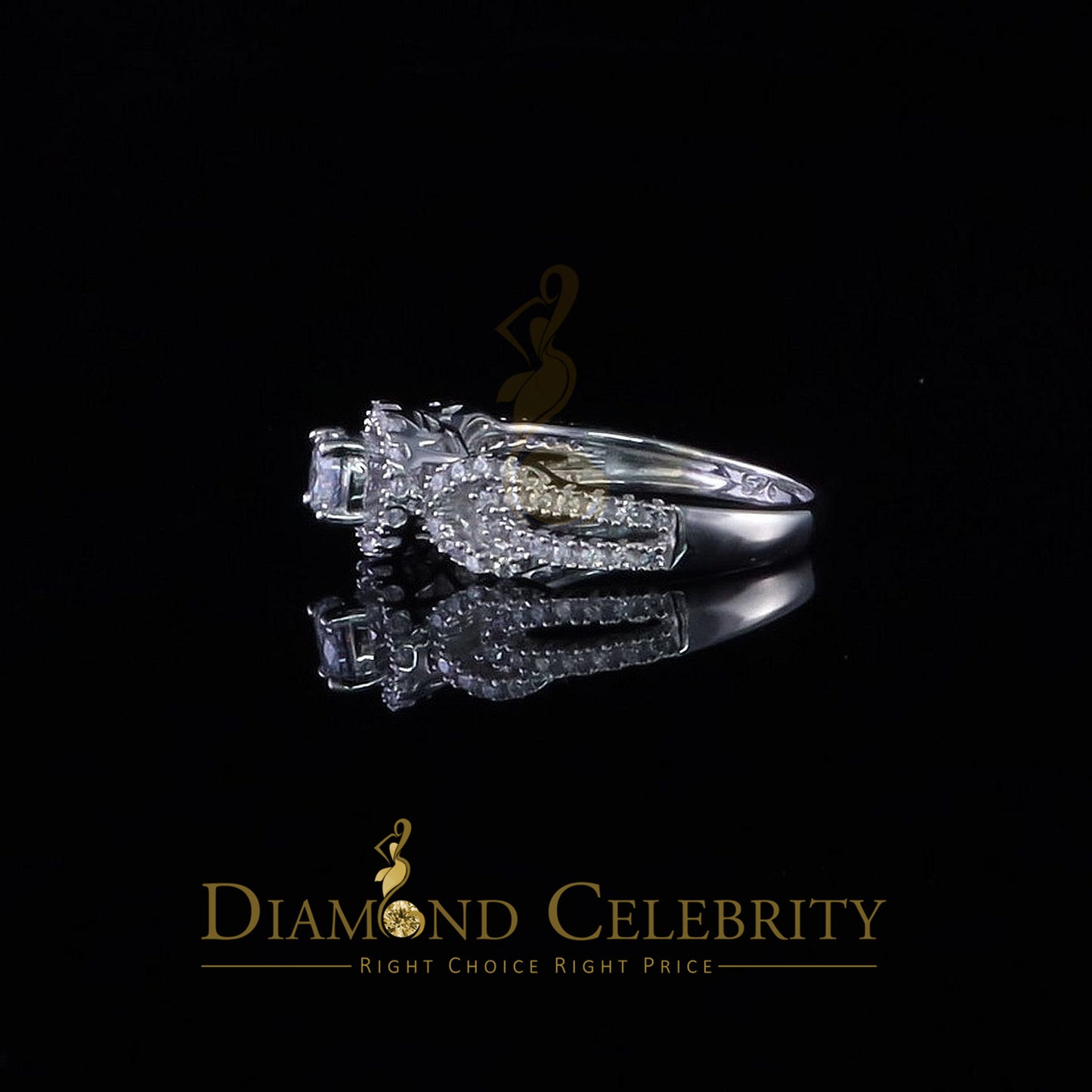 DiamondCelebritees Diamond Celebrity Sterling Silver 925 White 64 Cubic Zirconia Women's Ring SZ 8