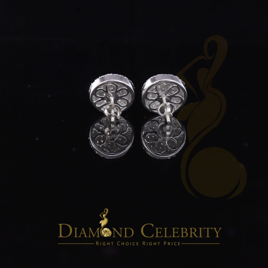 DiamondCelebritees 925 Sterling White Silver 2.44ct Cubic Zirconia Round Women's Stud Earrings