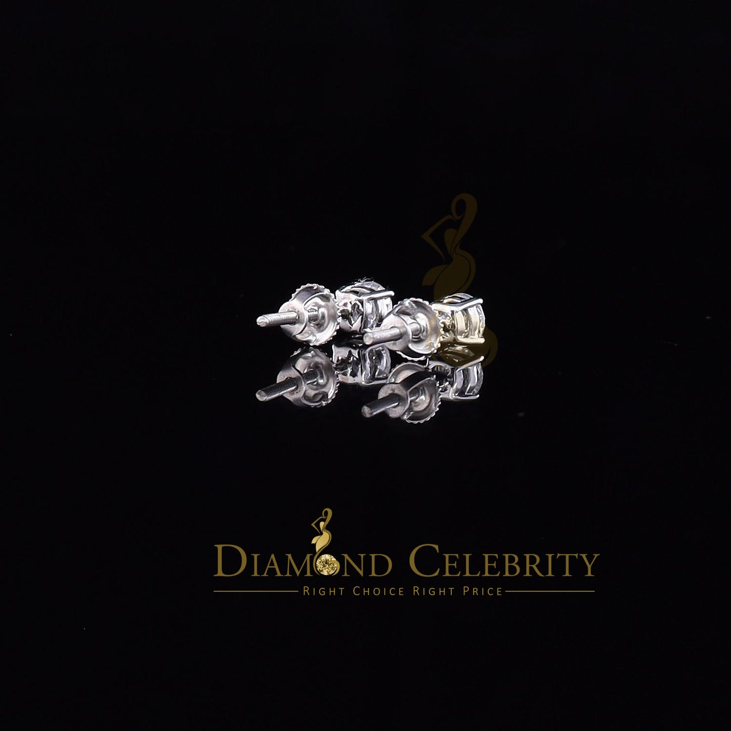 Diamondcelebritees Round 0.50ct VVS 'D' Moissanite Men's/Womens 925 Silver White Stud Earrings