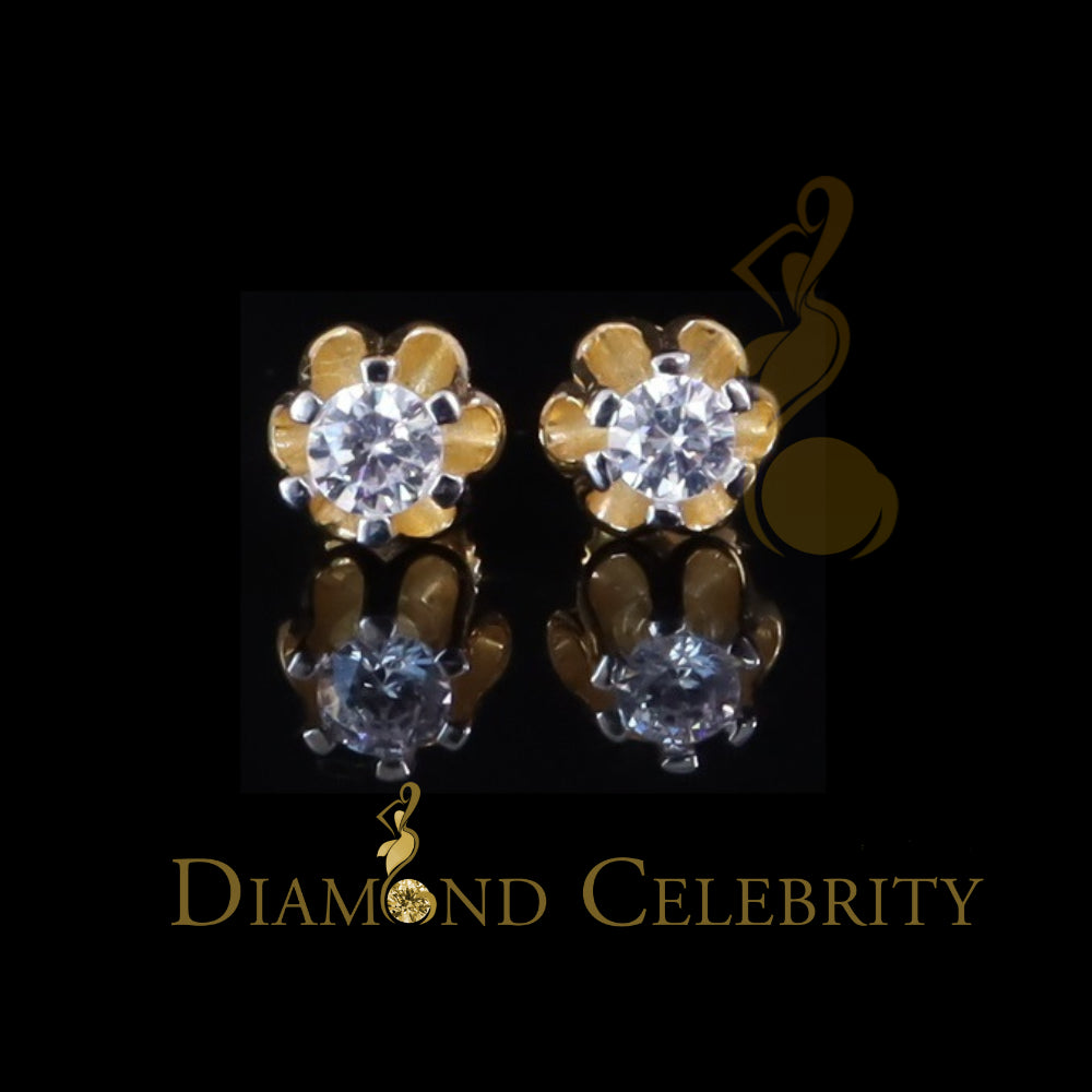 DiamondCelebritees 0.33ct VVS 'D' Moissanite Men's/Womens 925 Silver Yellow Buttercup Stud Earrings