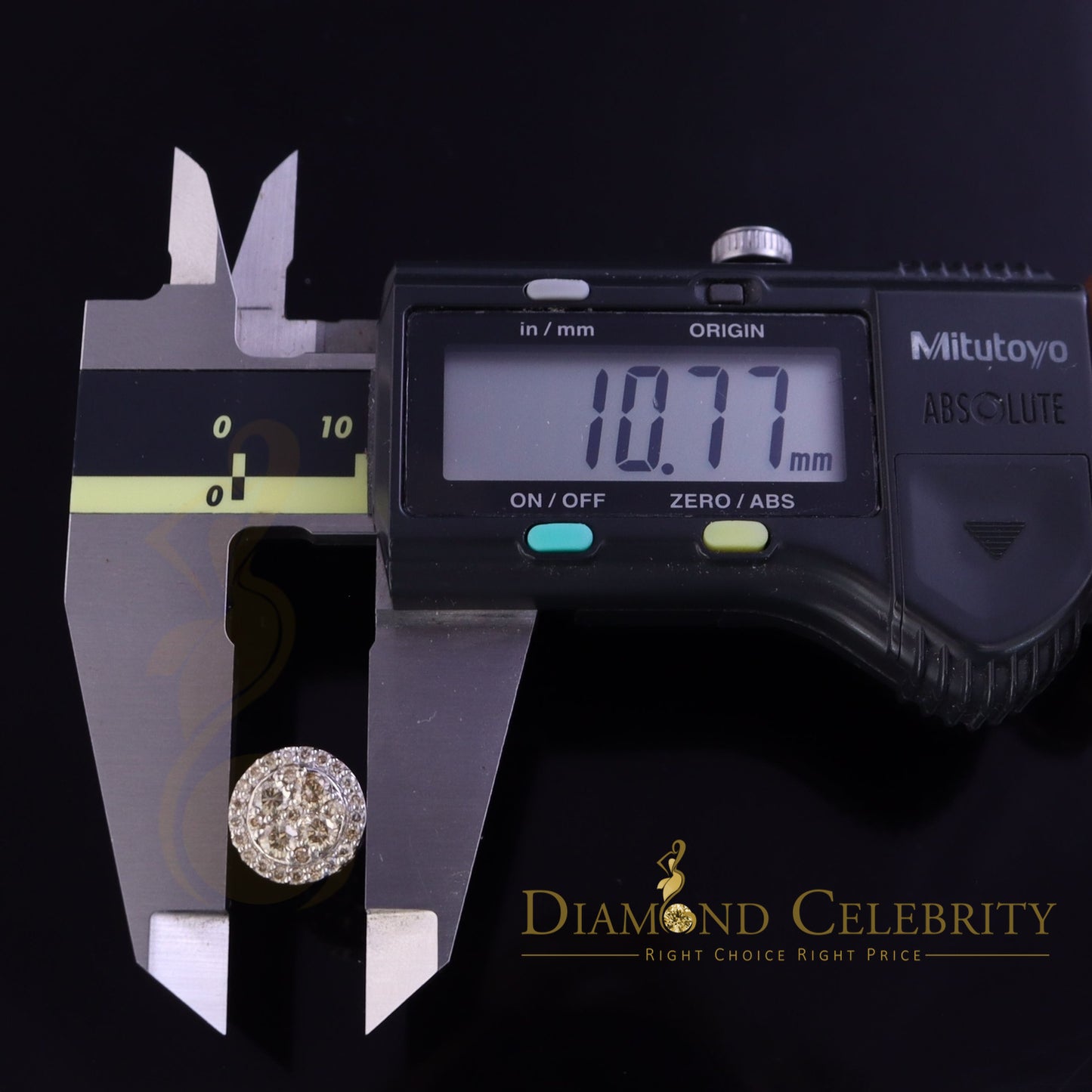 DiamondCelebritees10K Real White Gold Real Diamond 1.25CT Men's/Women's Stud Round Earring