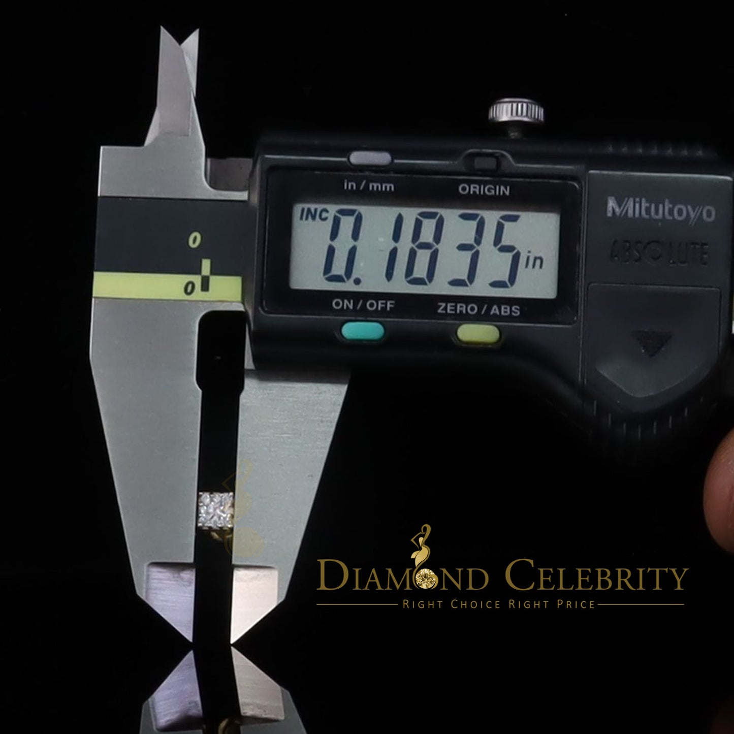 DiamondCelebritees 0.55ct Cubic Zirconia Hip Hop 925 Yellow Silver Women's & Men's Square Earrings