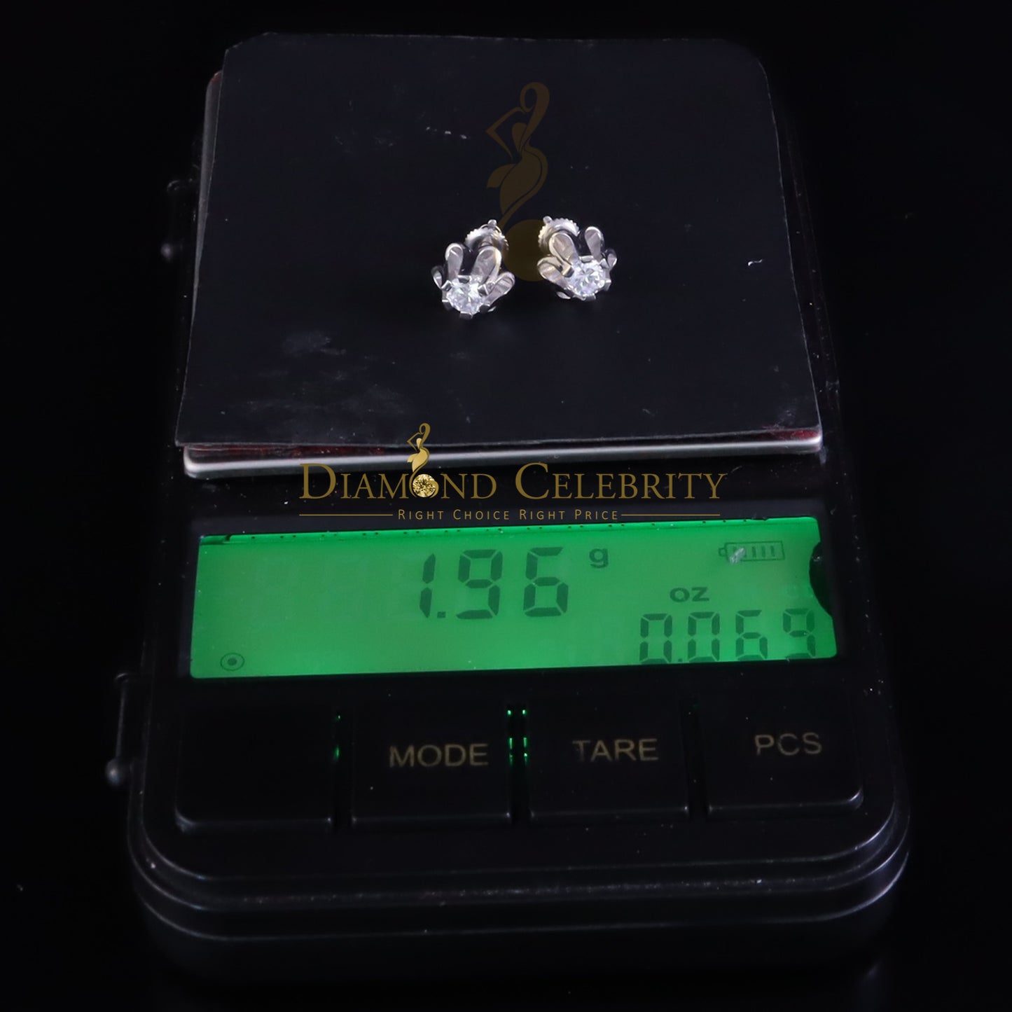 Diamondcelebritees 0.50ct VVS 'D' Moissanite 925 Silver White Buttercup Stud Earrings for Men&Women
