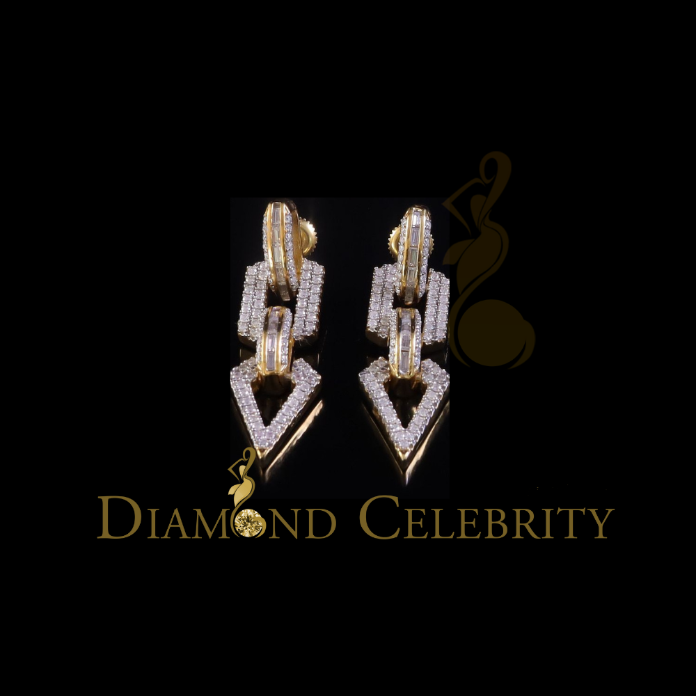 Diamondcelebritess New 925 Silver Yellow 2.00 CT VVS 'D' Moissanite Womens Bugget Dangling Earrings