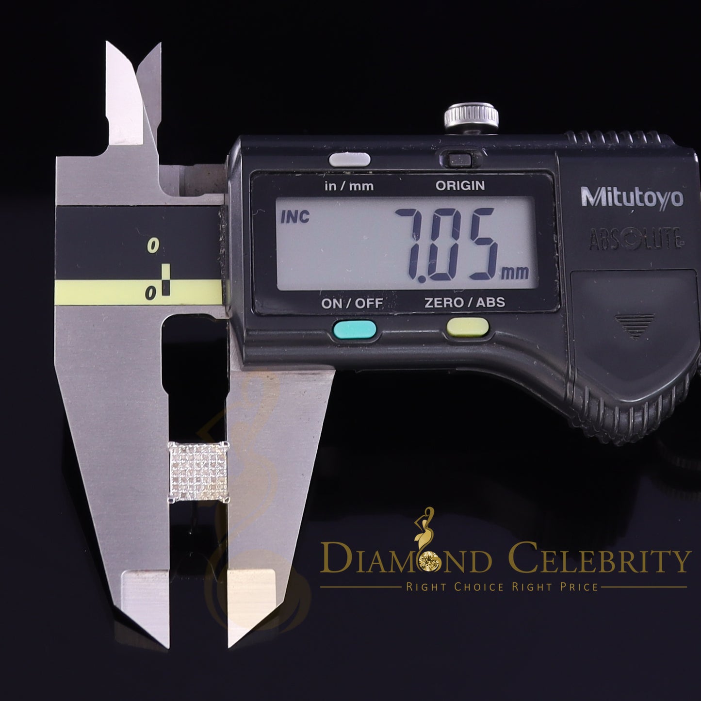 DiamondCelebritees 925 White Silver 0.25ct Square Real Genuine Diamond Stud Men's Fashion Earrings