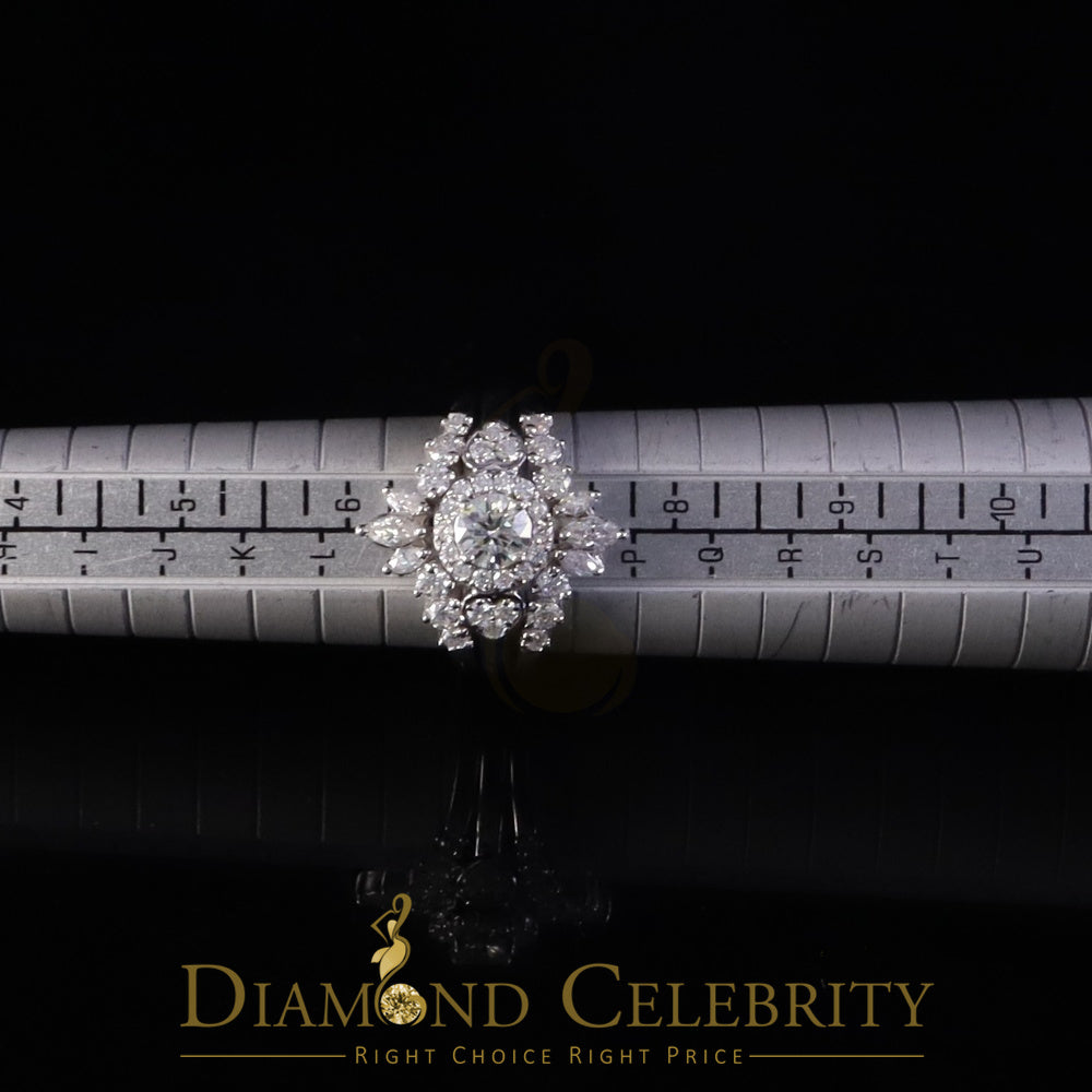 DiamondCelebritees 925 White Silver Moissanite 2.00ctVVS D Solitaire Enhancer Guard Wrap Rings