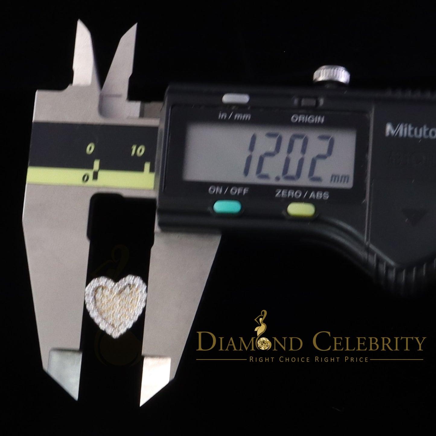 DiamondCelebritees 925 Yellow Silver 1.00ct VVS 'D' Moissanite Stone Heart Stud Earring Men's/Women