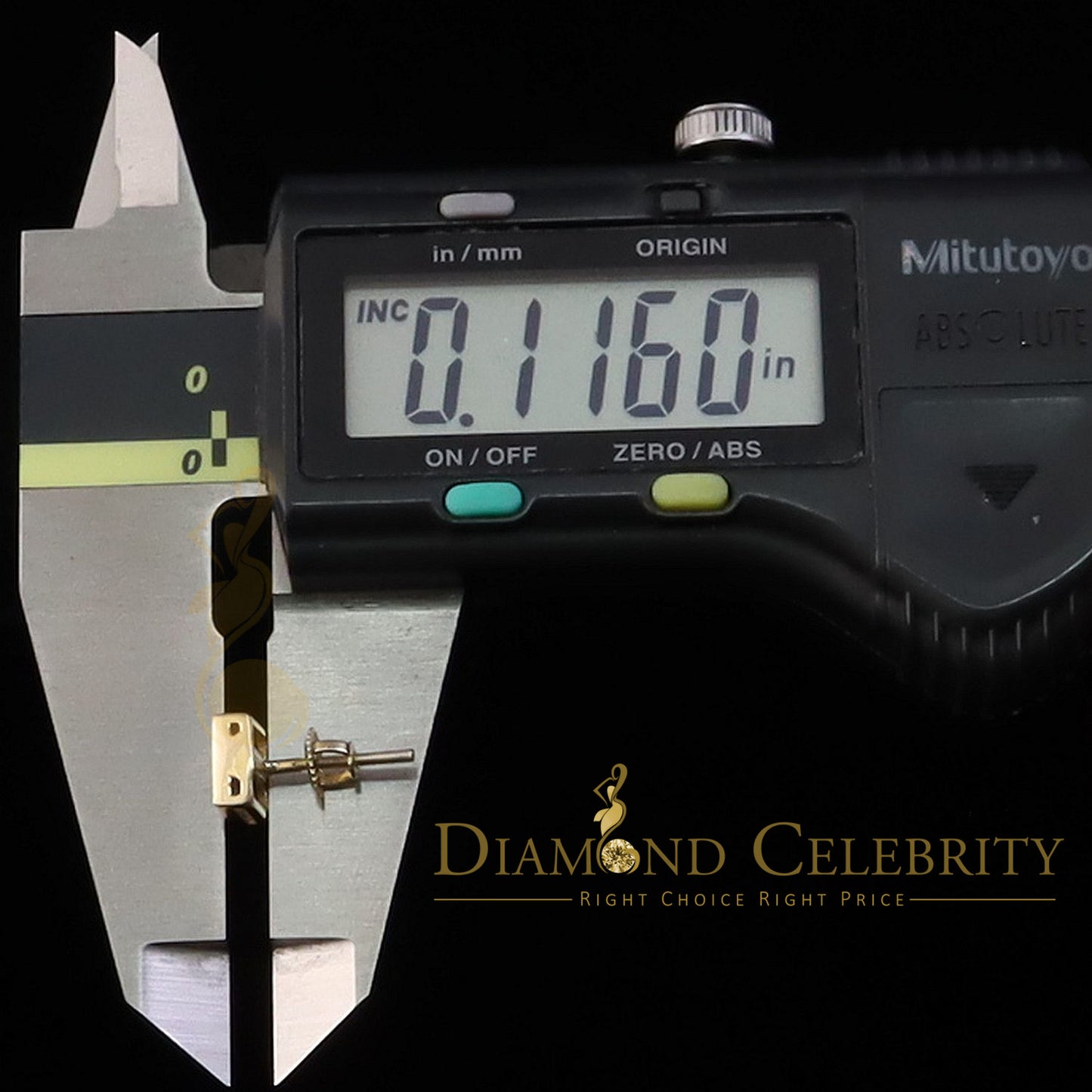 DiamondCelebritees 925 Yellow Sterling Silver 0.15ct Diamond For Women's & Men's Square Earrings