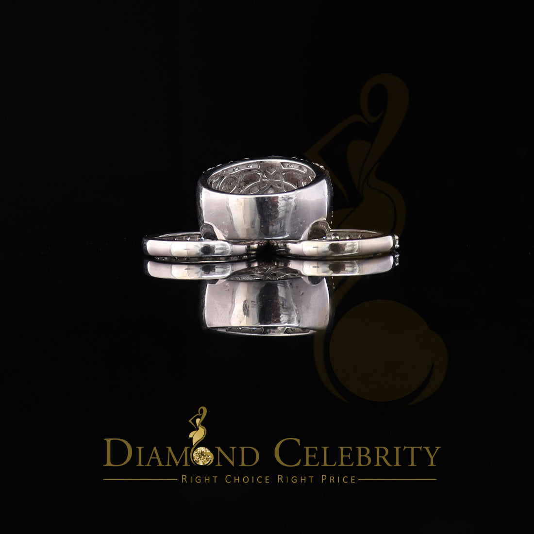 DiamondCelebritees Sterling Silver Round Cubic Zirconia 13.20ct Wedding White Womens Ring SIZE 9