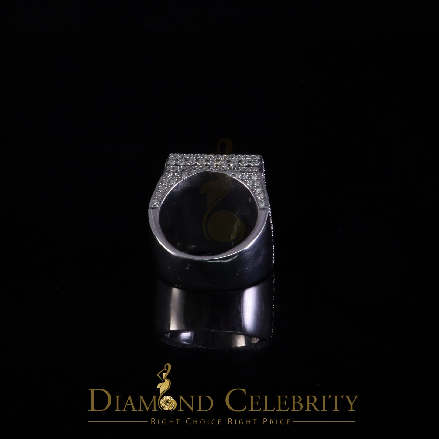 DiamondCelebritees Men's 925 White Sterling Silver 4.50ct VVS 'D' Baguttes Moissanite Rings Size 10
