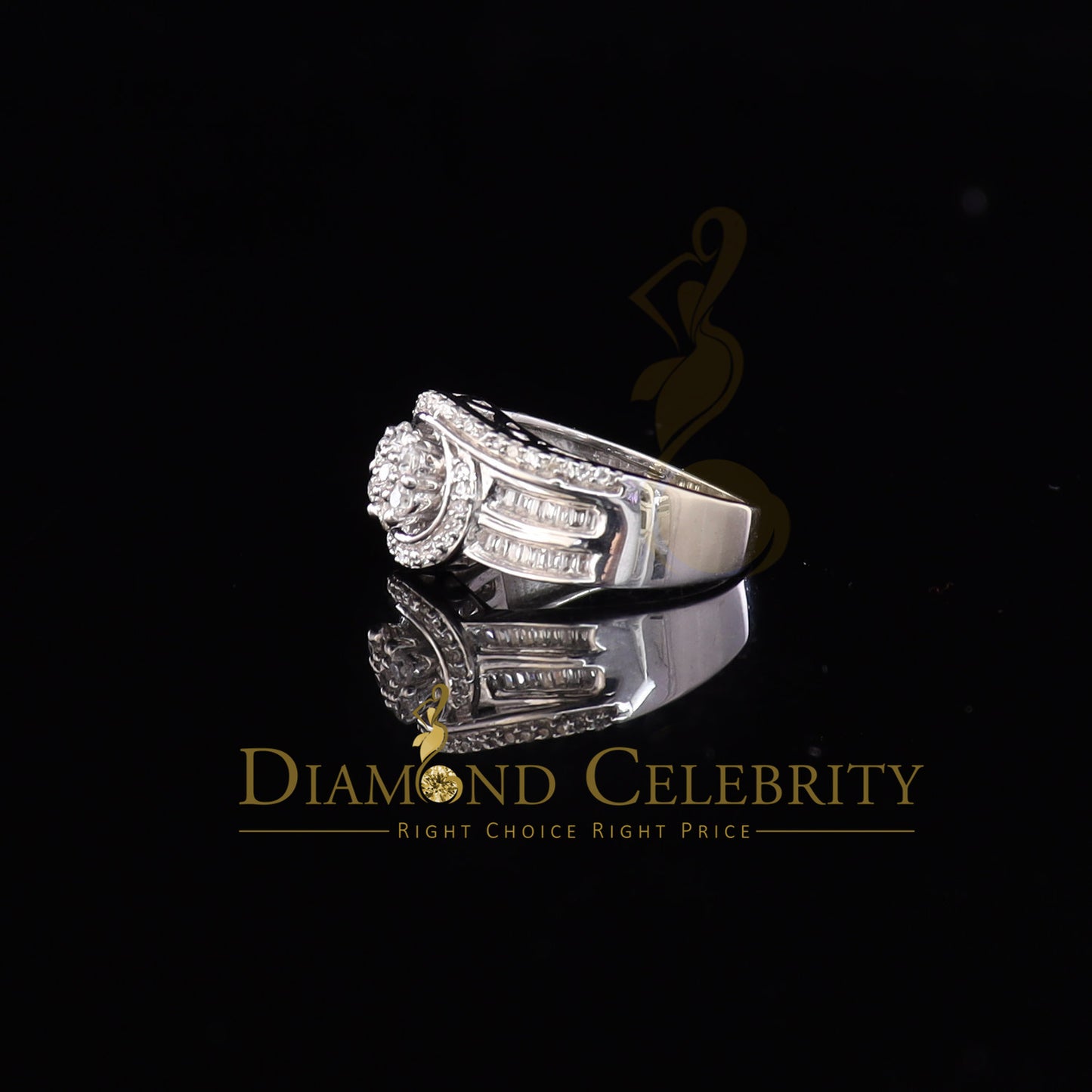 DiamondCelebritees 925 Sterling Silver 1.70ct White Cubic Zirconia Engagement Womens Ring Size 8